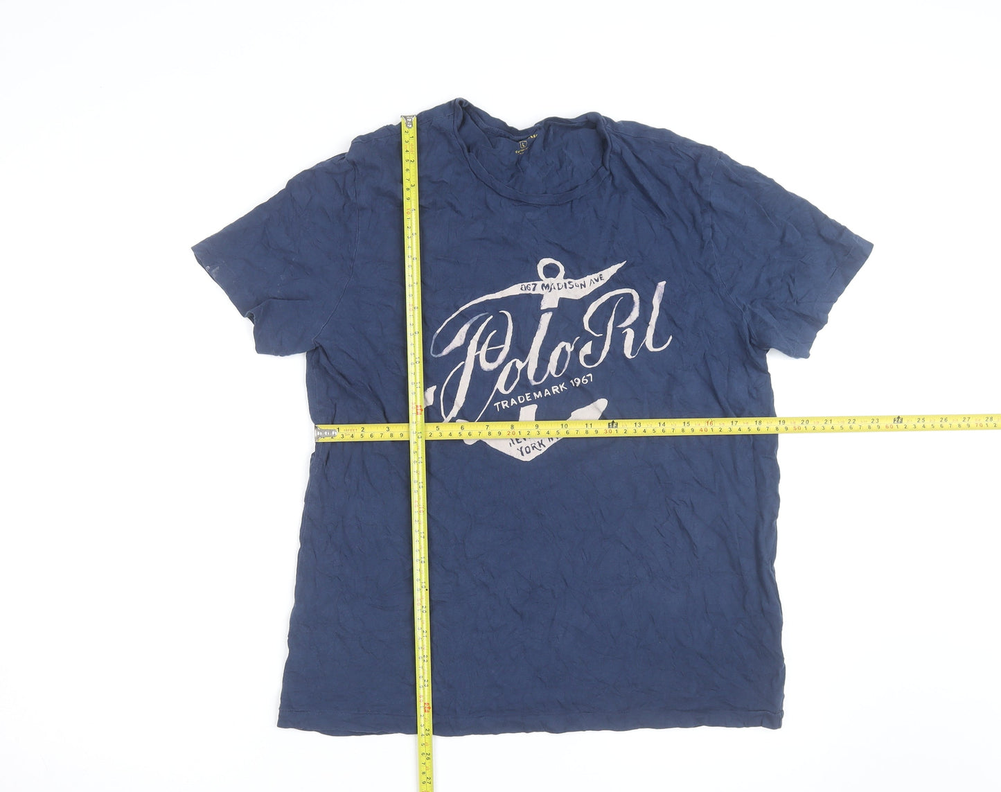 Ralph Lauren Men’s Blue Nautical Graphic Crew Neck Cotton T-Shirt L