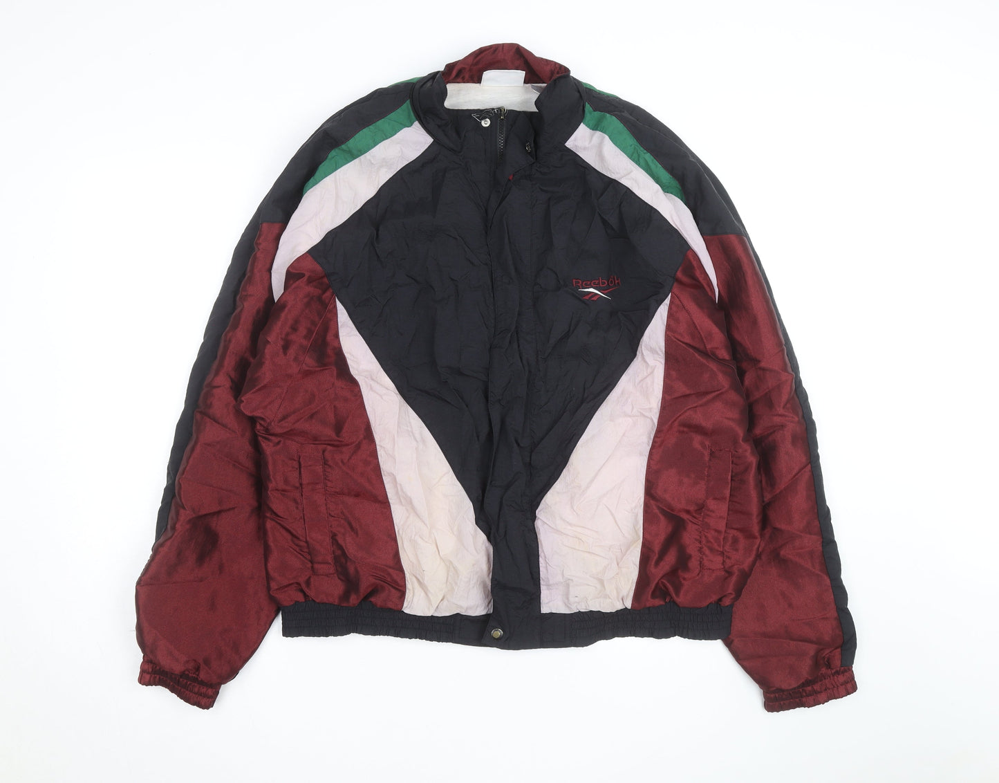 Reebok Men's 90s Multicoloured Bomber Jacket L Retro Sportswear