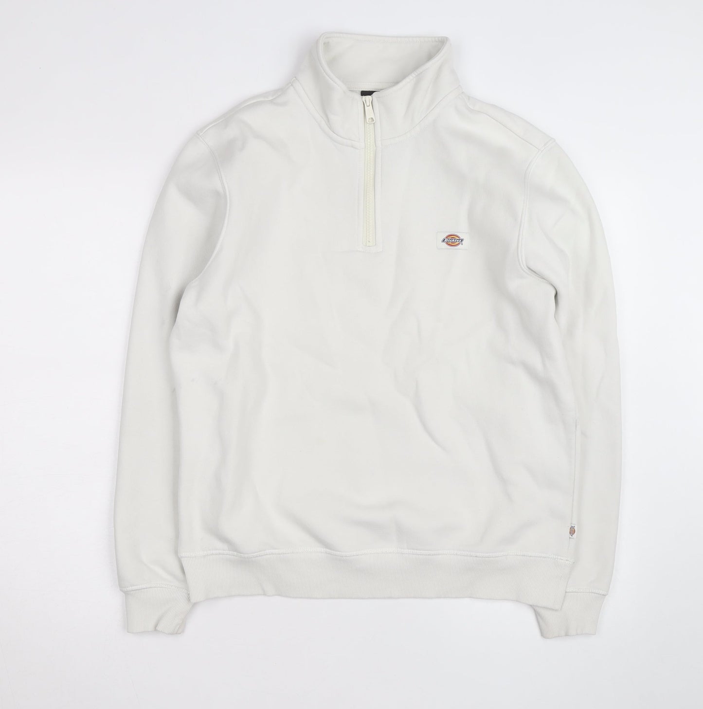 Dickies Men’s White Small 1/4 Zip Fleece Sweatshirt