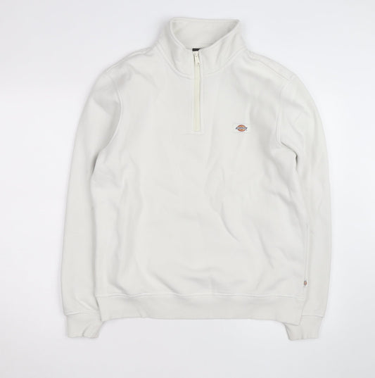 Dickies Men’s White Small 1/4 Zip Fleece Sweatshirt