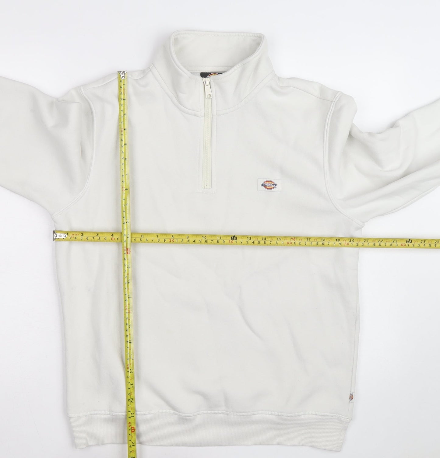 Dickies Men’s White Small 1/4 Zip Fleece Sweatshirt