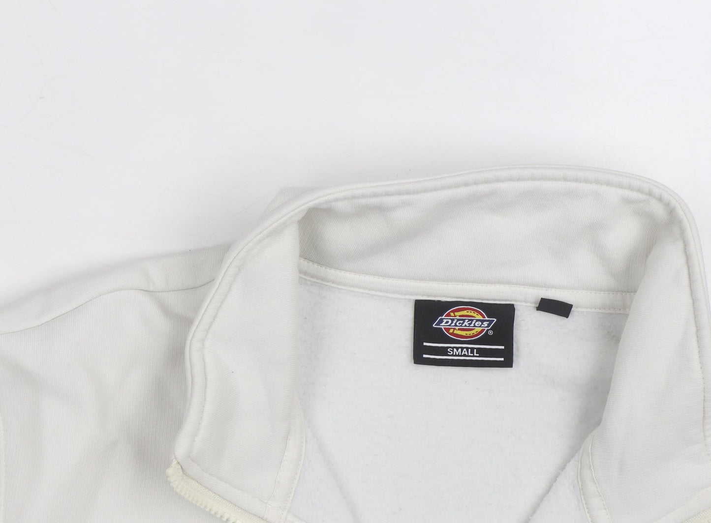 Dickies Men’s White Small 1/4 Zip Fleece Sweatshirt