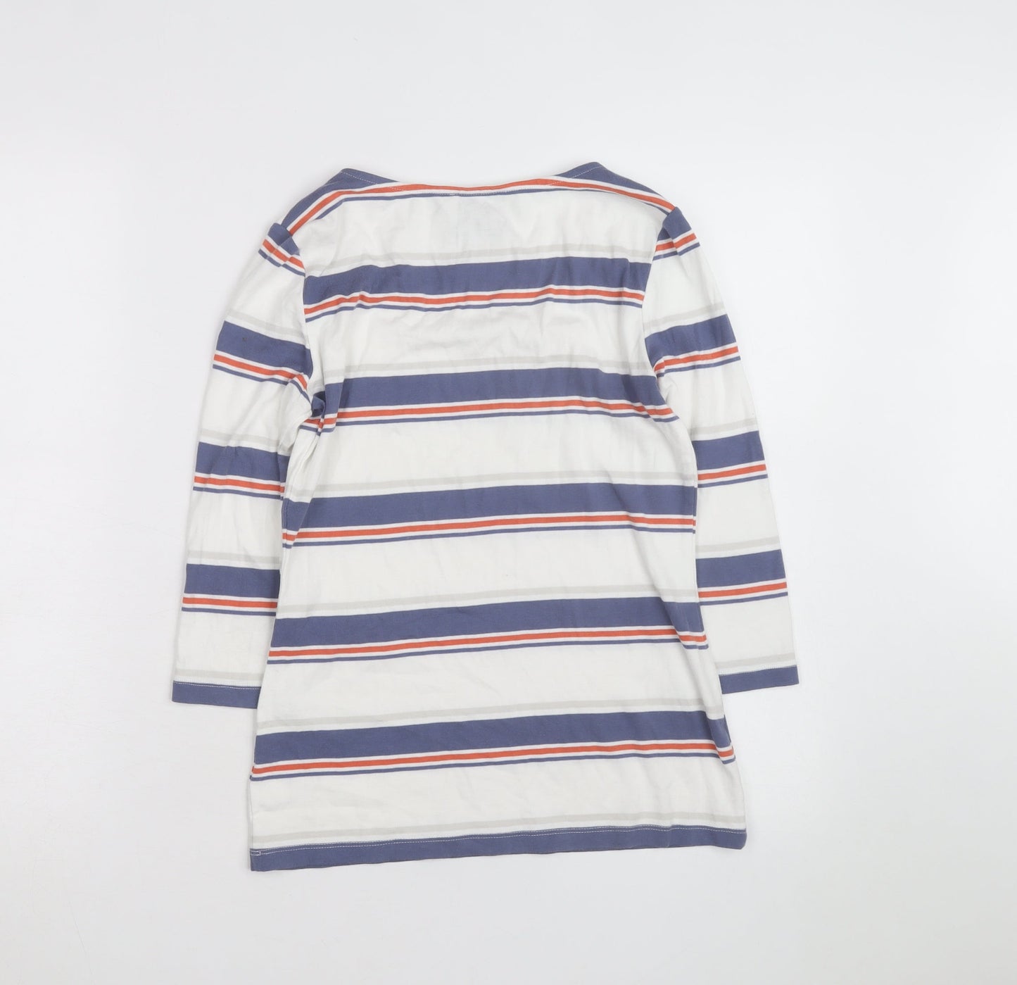 Arabella and Addison Womens Multicoloured Striped 3/4 Sleeve Cotton Top Size 12