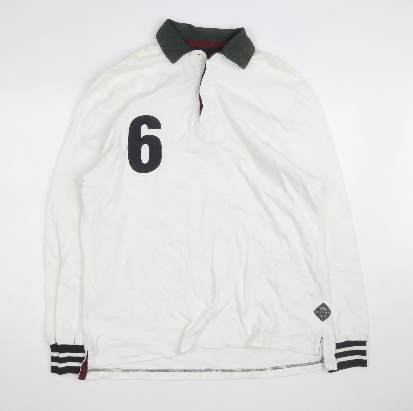 Howick Men's White Rugby Long Sleeve Collared Cotton Shirt L