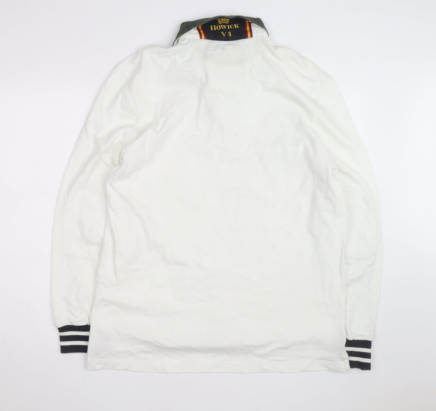 Howick Men's White Rugby Long Sleeve Collared Cotton Shirt L