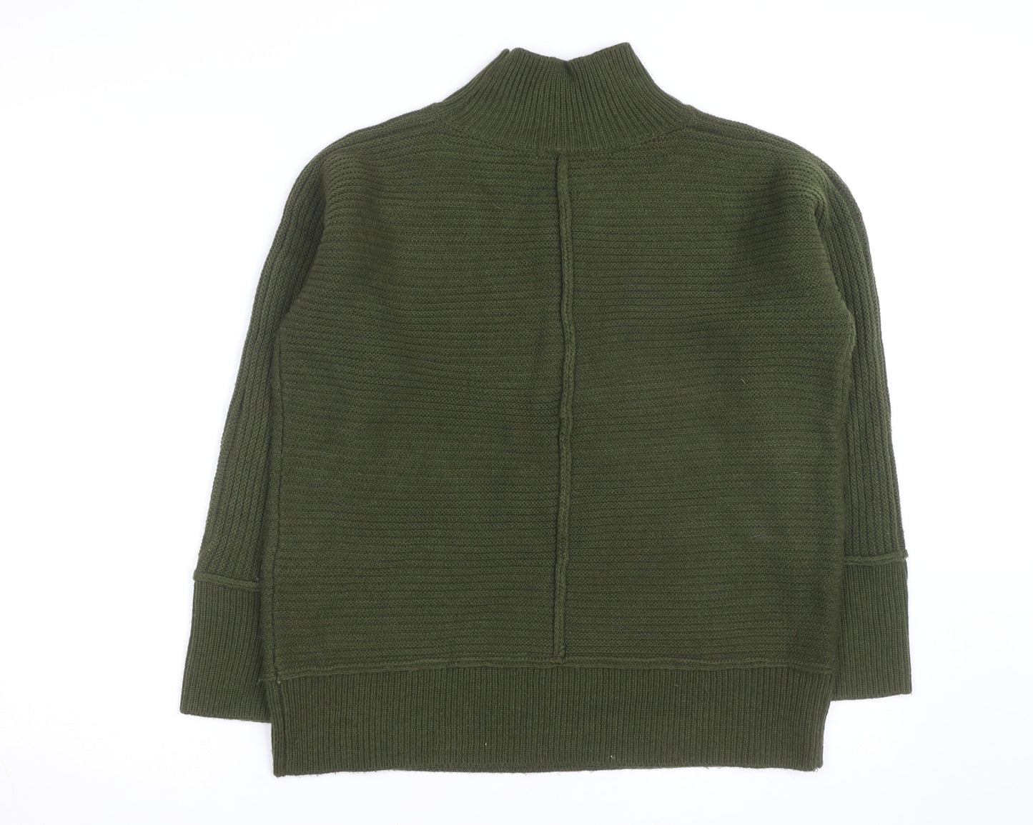 Alice Collins Women's Green Mock Neck Knit Pullover Jumper Size 14