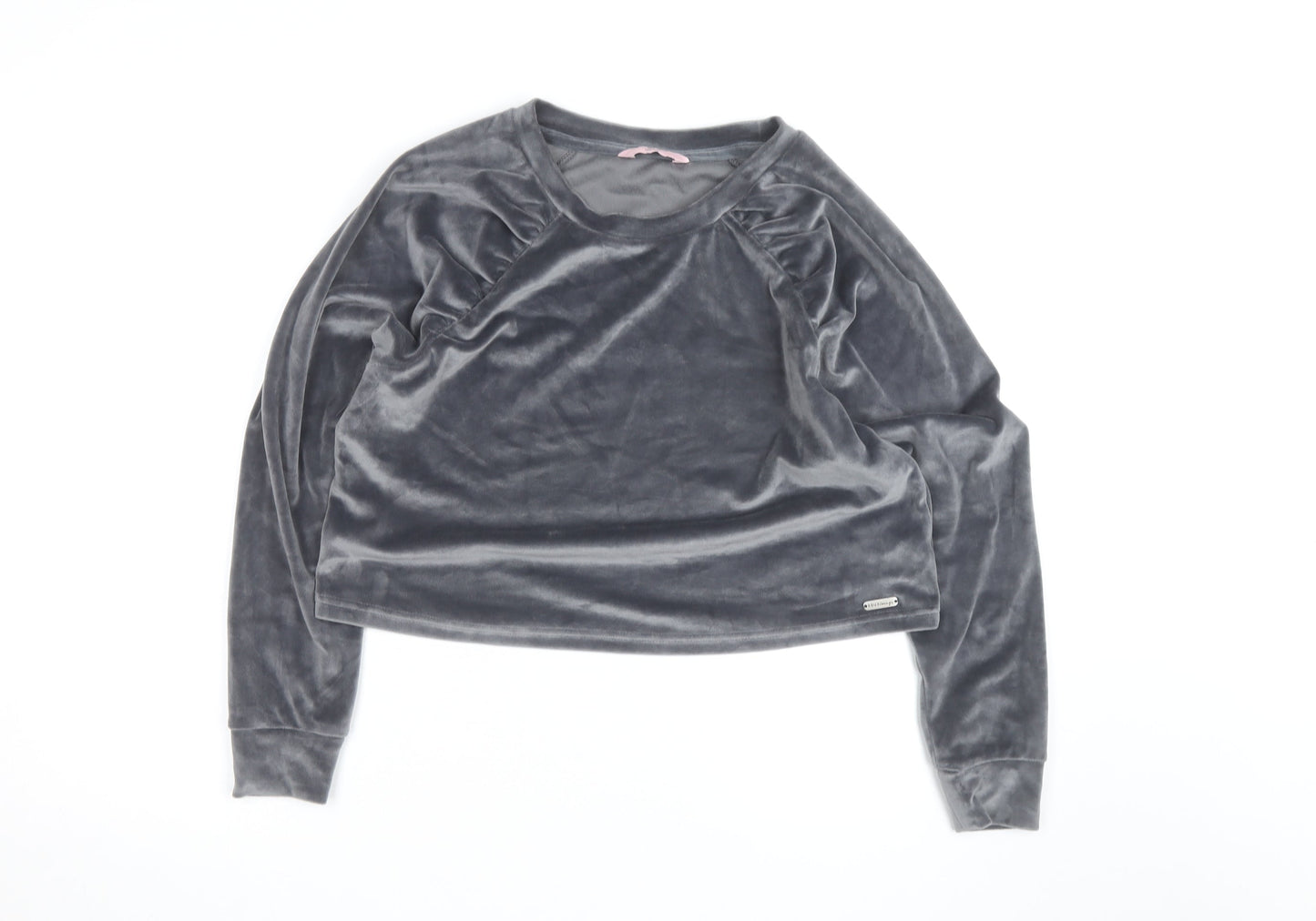 Boux Avenue Women’s Grey Velvet Pullover Jumper UK 12 Long Sleeve