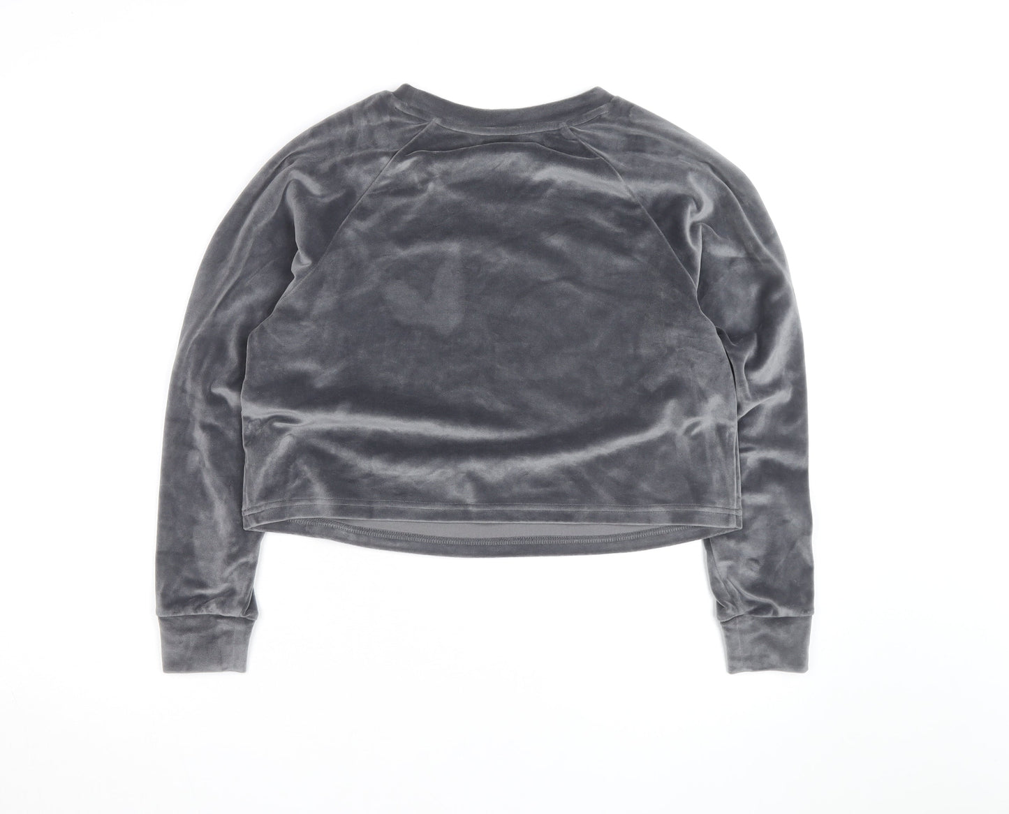 Boux Avenue Women’s Grey Velvet Pullover Jumper UK 12 Long Sleeve