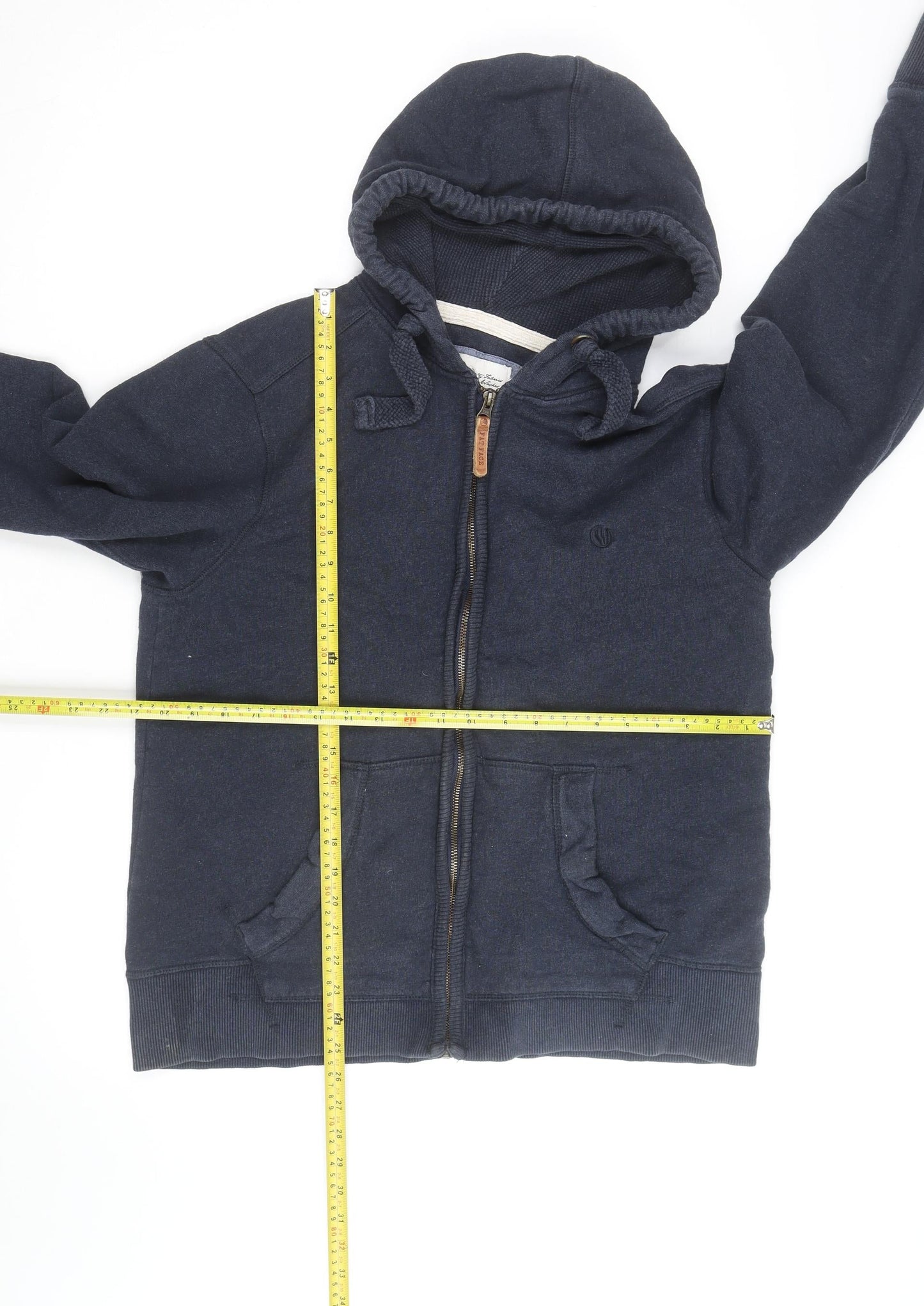 Fat Face Men's Navy Blue Full Zip Hoodie Size M Cotton Blend