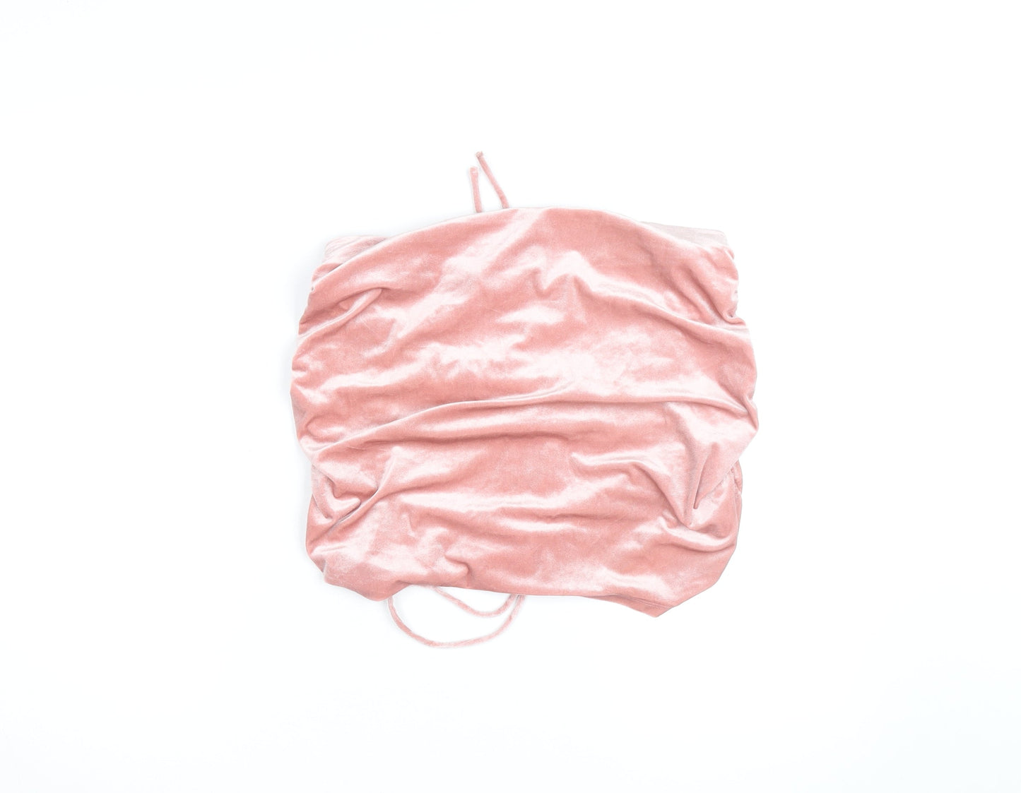 H&M Divided Women’s Pink Velvet Mini Skirt Size L Ruched Drawstring