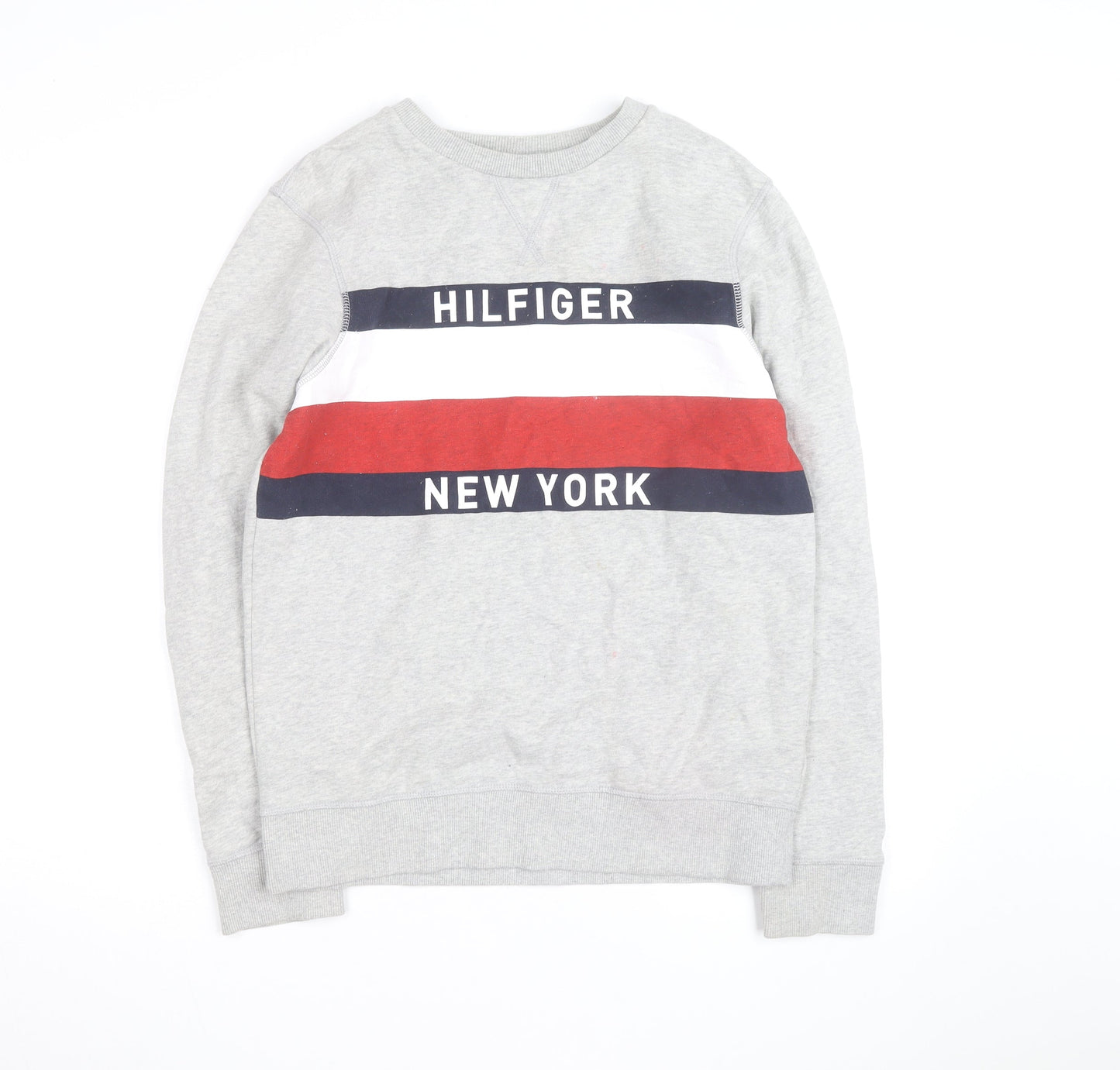 Tommy Hilfiger Men's Grey Logo Pullover Sweatshirt L