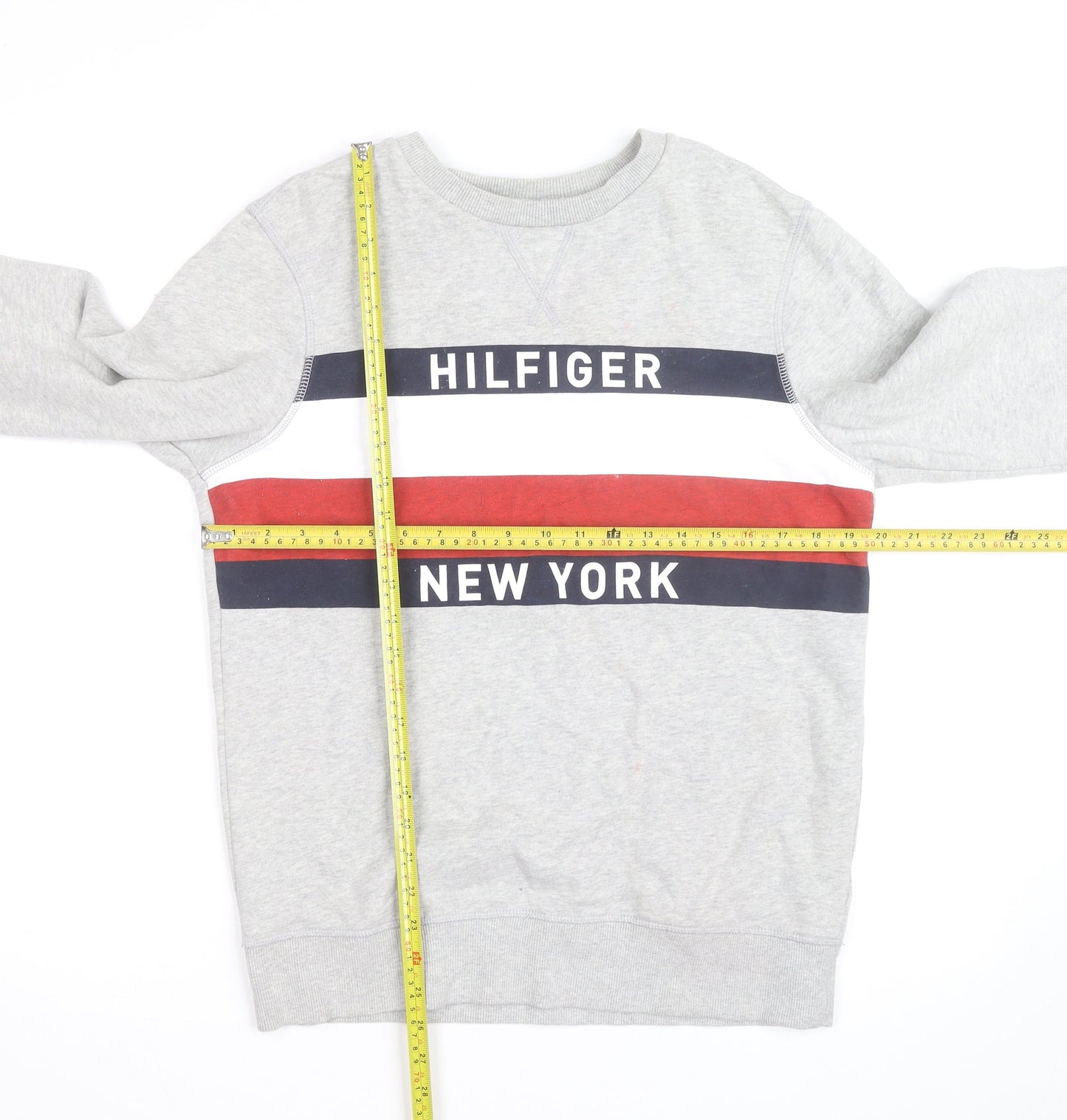 Tommy Hilfiger Men's Grey Logo Pullover Sweatshirt L