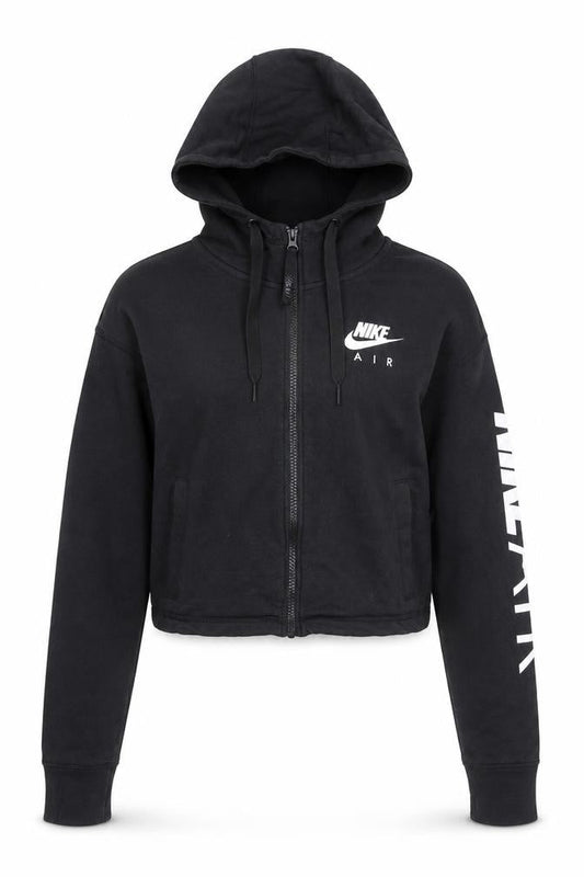 Nike Air Womens Black Cropped Full Zip Hoodie Size S