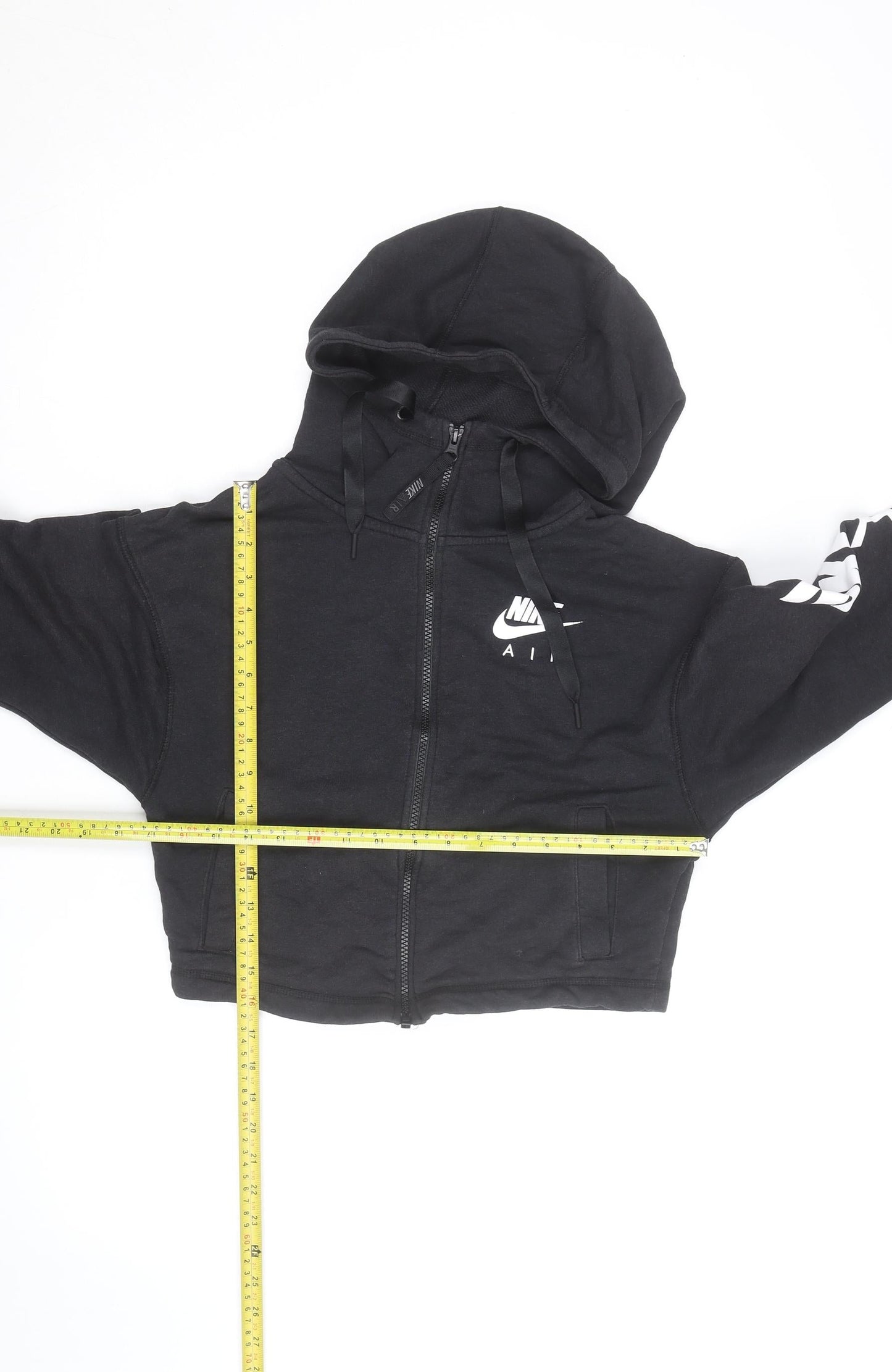 Nike Air Womens Black Cropped Full Zip Hoodie Size S