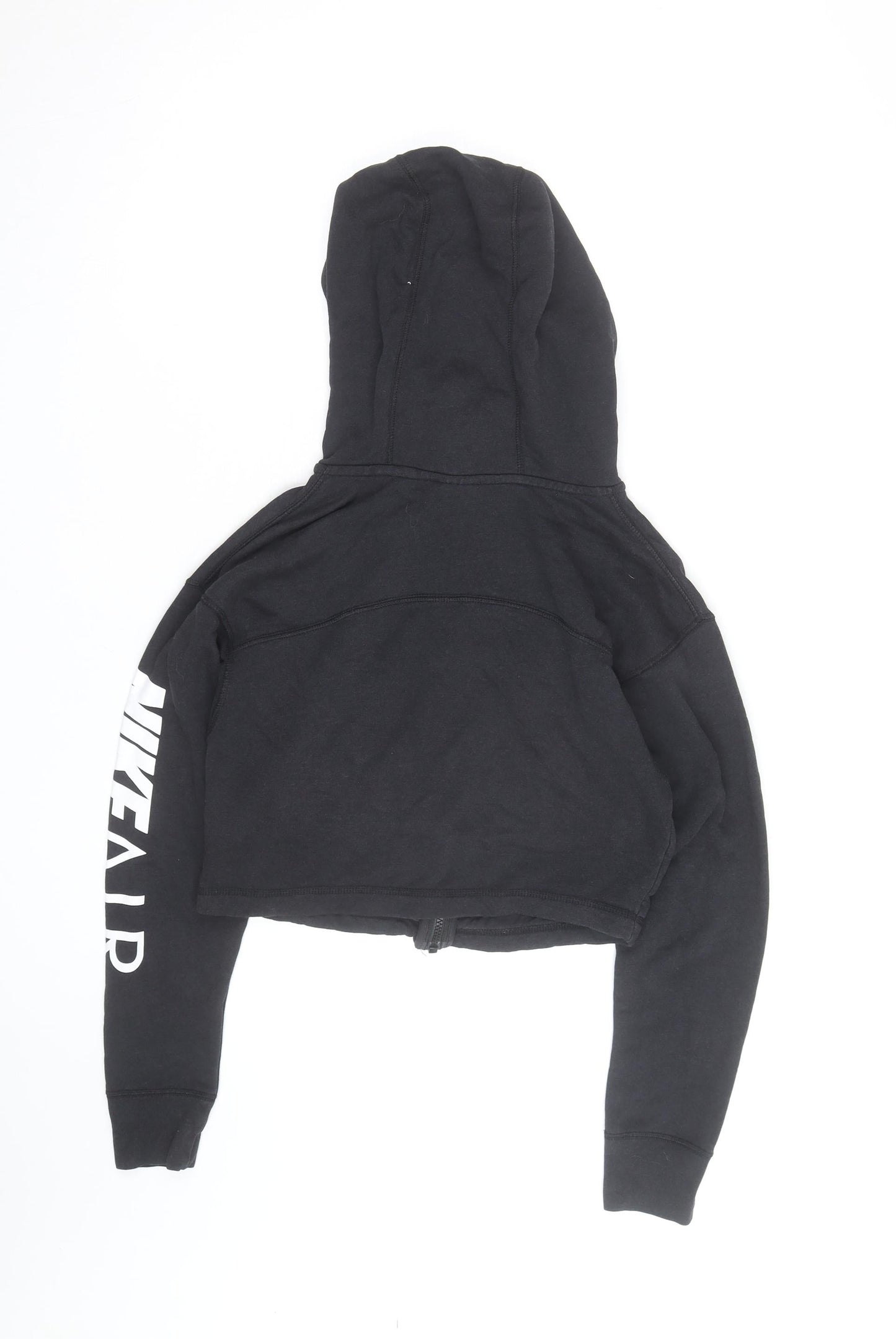 Nike Air Womens Black Cropped Full Zip Hoodie Size S