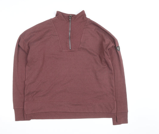 Prewornwholesale purple cropped slim fit active T-shirt with short sleeves and a high neckline.