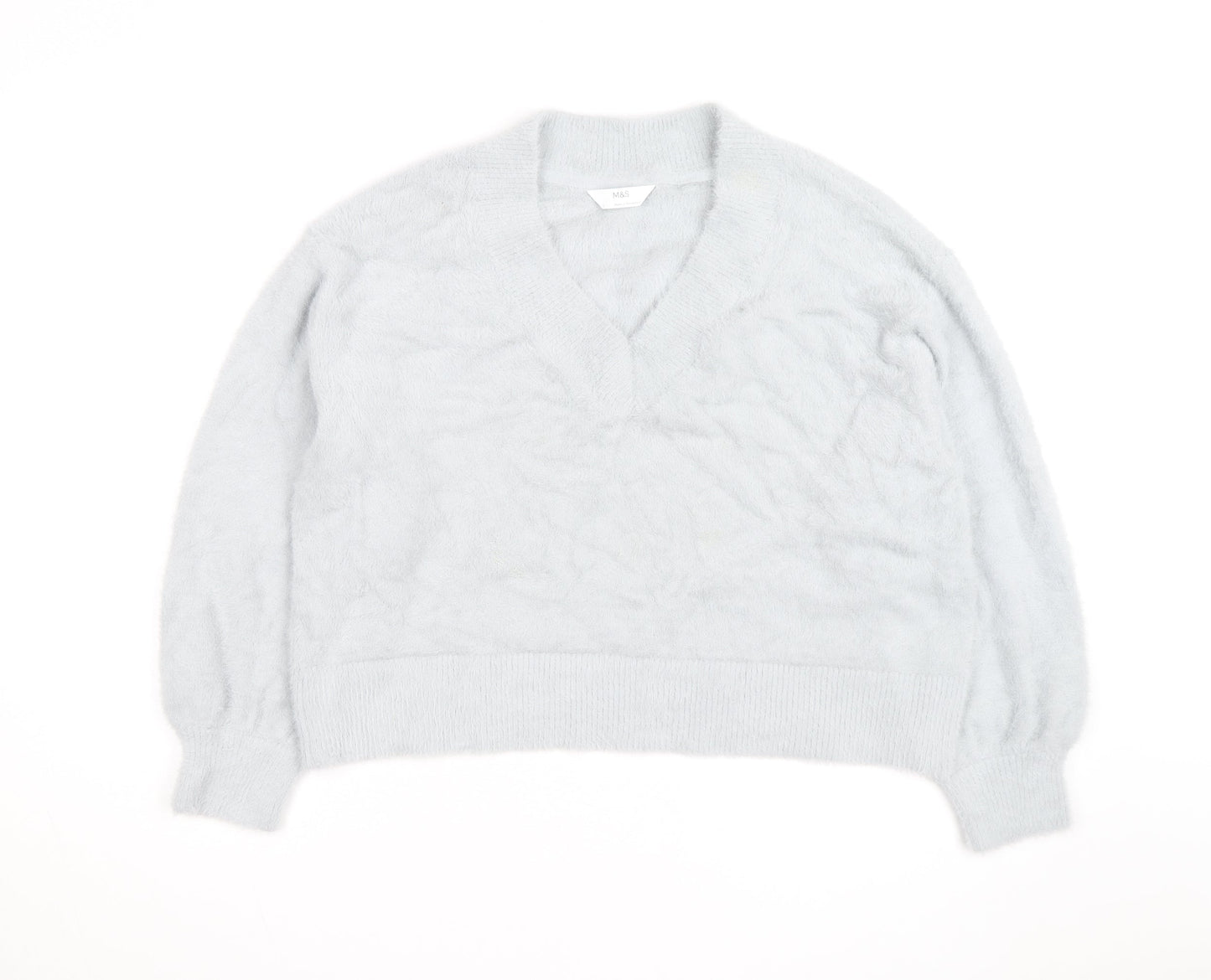 Marks and Spencer Women’s Grey V-Neck Pullover Jumper Size L