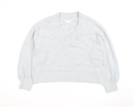 Marks and Spencer Women’s Grey V-Neck Pullover Jumper Size L