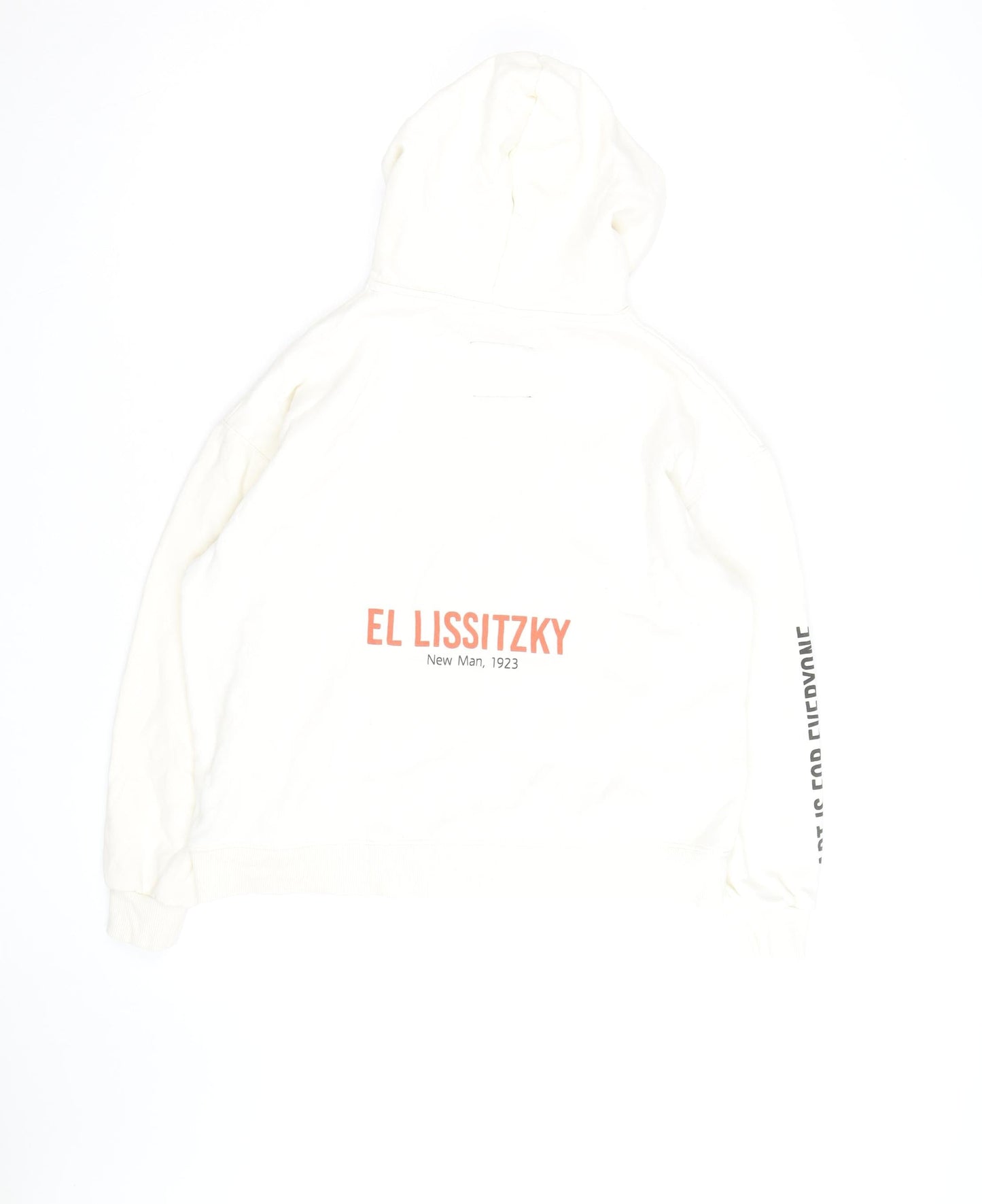 Pull&Bear Men's White Graphic Art Hoodie Size L Pullover Fleece