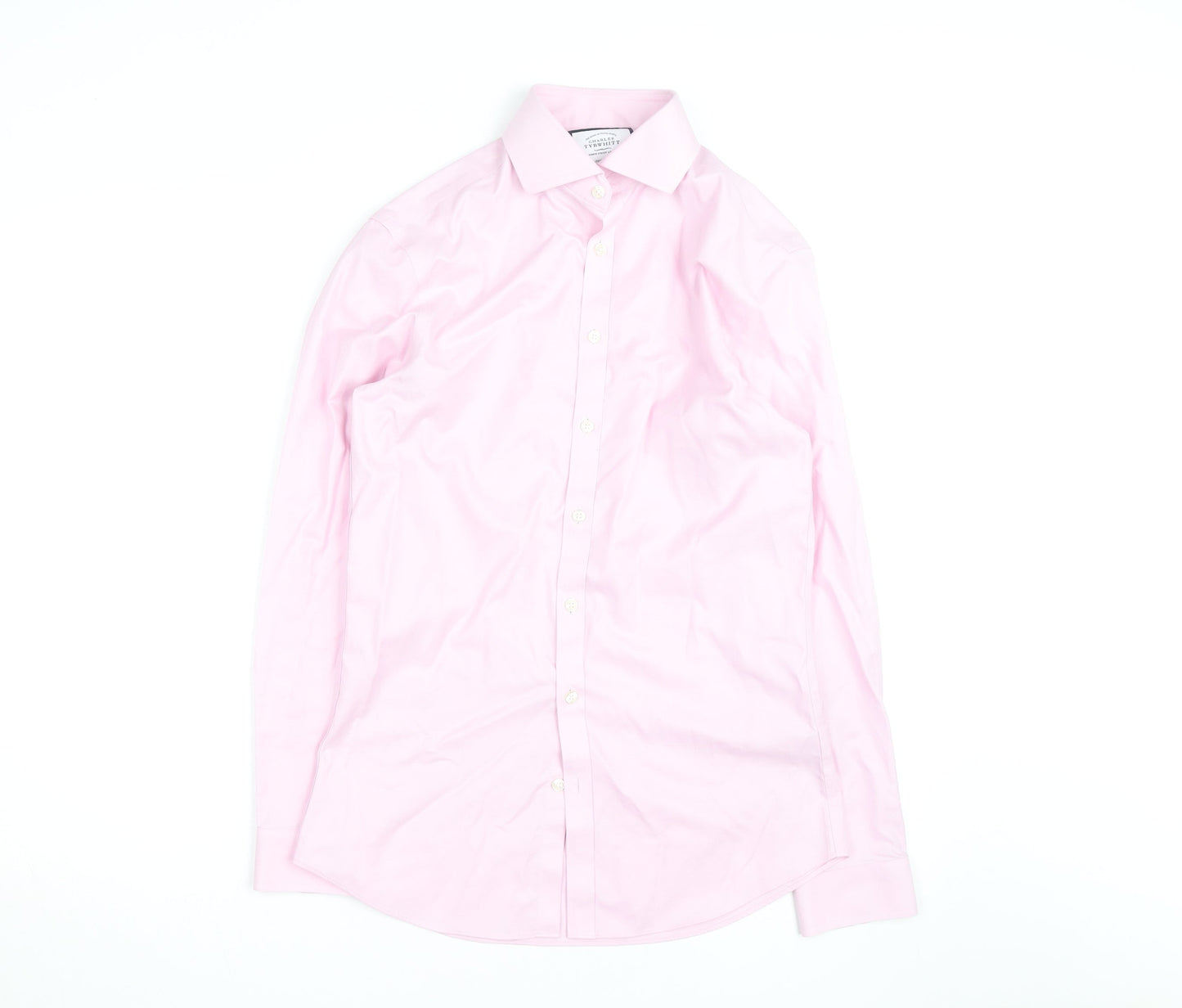 Charles Tyrwhitt Men's Pink Slim Fit Long Sleeve Cotton Shirt 15/38