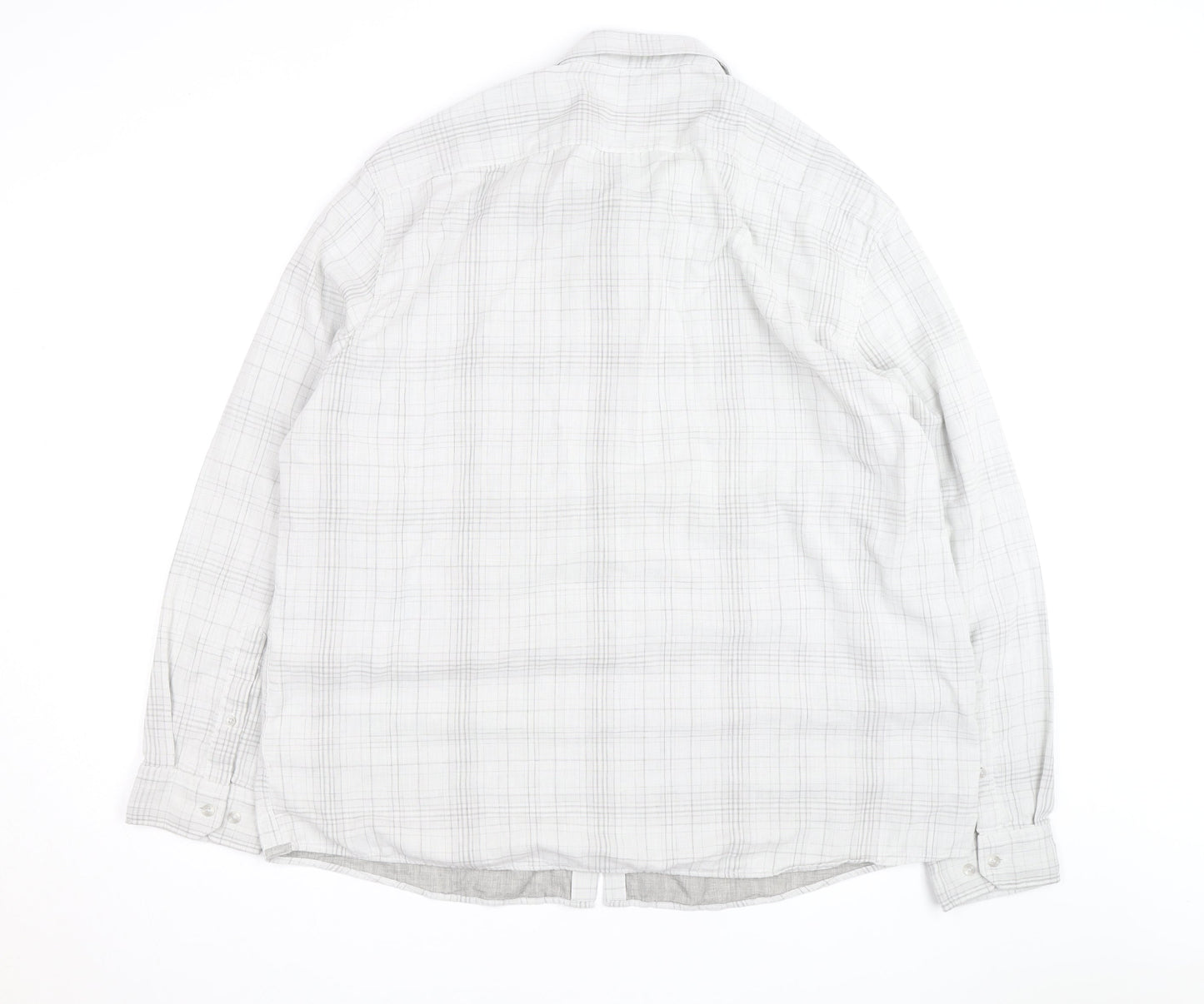 Marks and Spencer Men’s Grey Check 3XL Regular Fit Long Sleeve Shirt