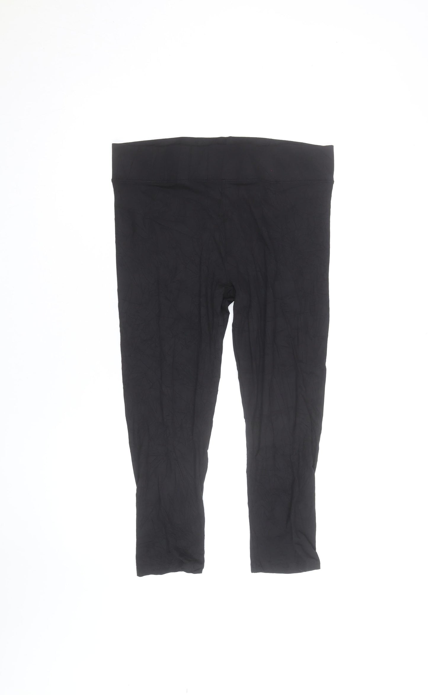 Marks and Spencer Women’s Black Capri Leggings L Jersey Cotton Stretch