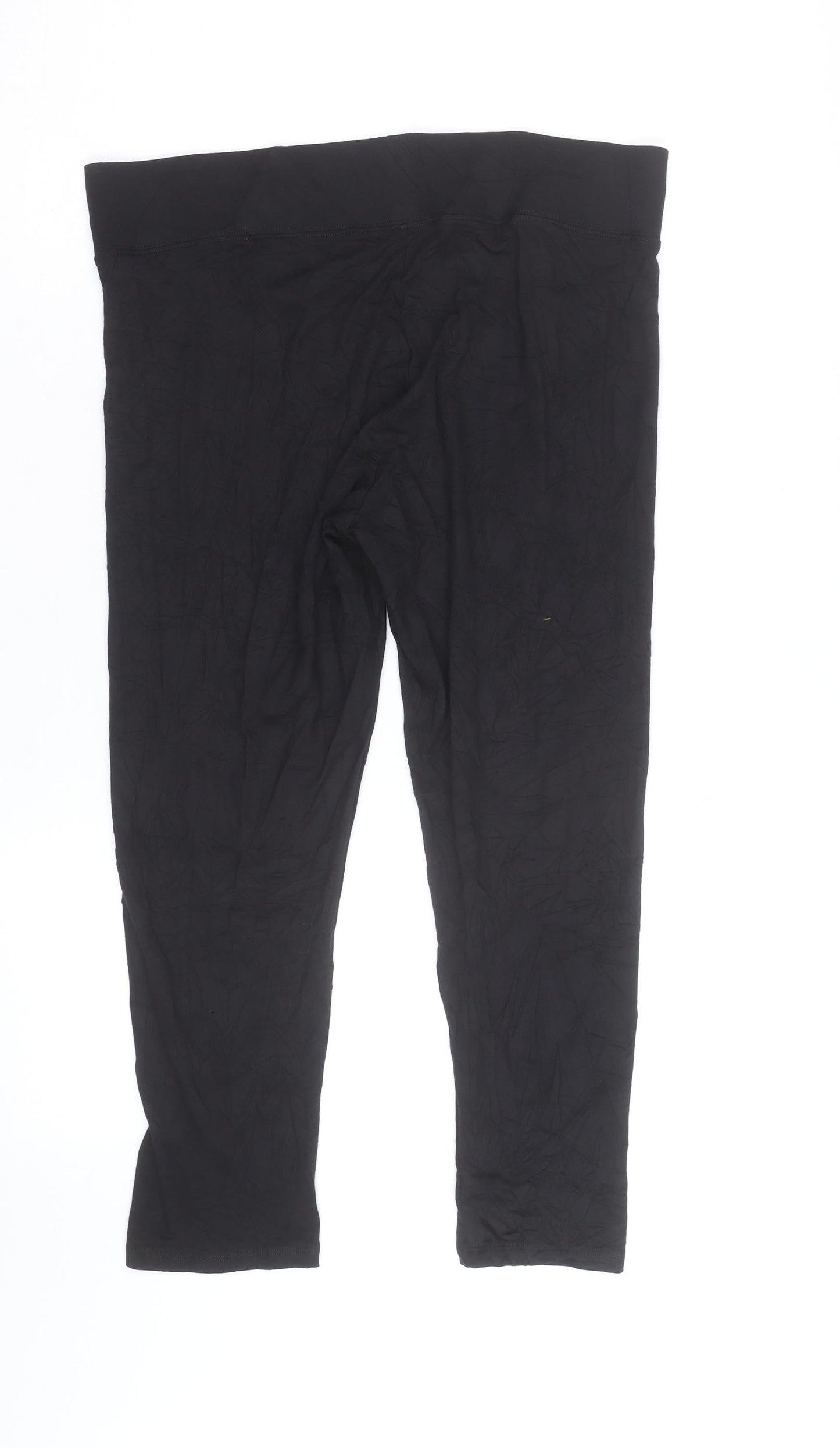 Marks and Spencer Women’s Black Capri Leggings L Jersey Cotton Stretch