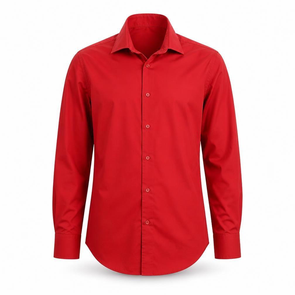 Next Men's Red Slim Fit Long Sleeve Button-Up Shirt Size M
