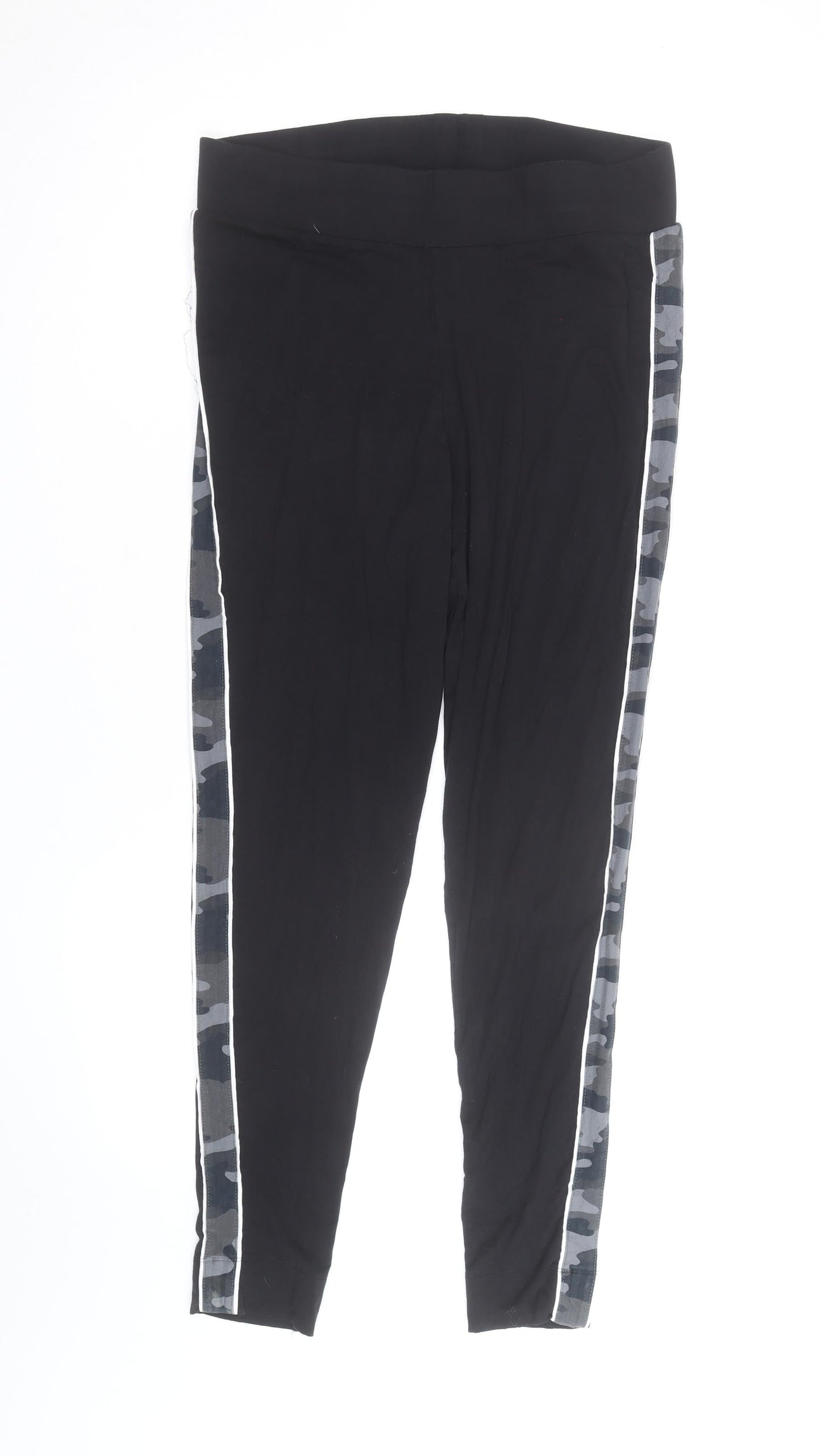 Marks and Spencer Women's Black Camouflage Stripe Leggings Size 16
