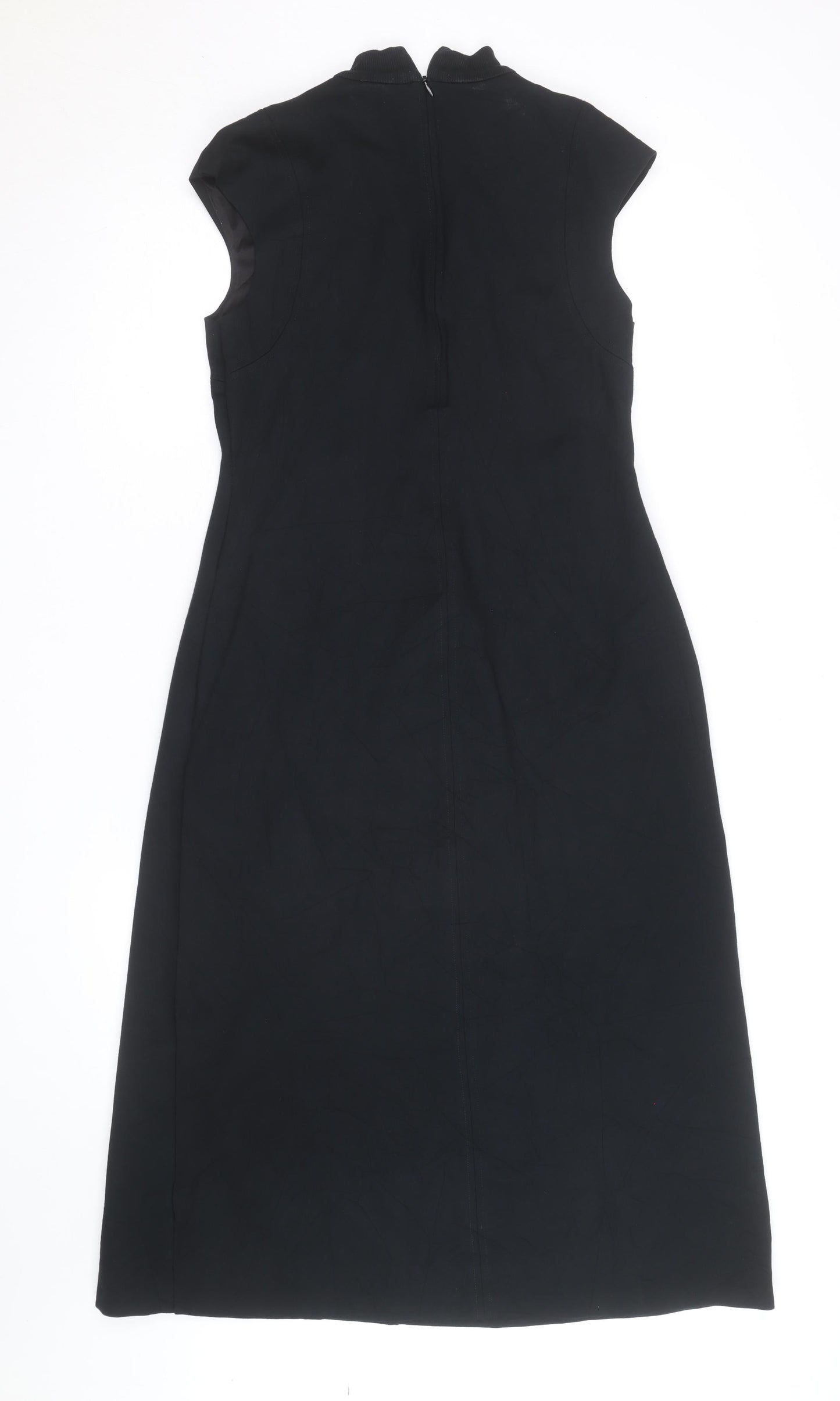 Zara Women Black Size 10 Sheath Midi Sleeveless Dress