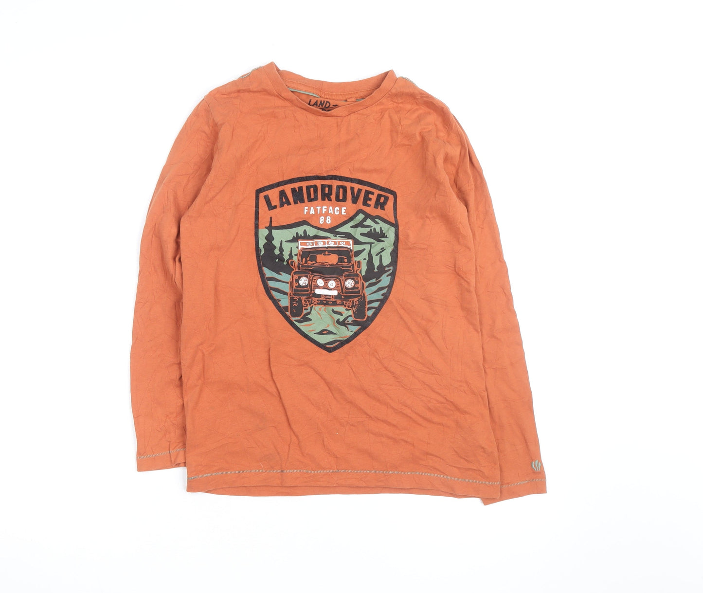 FatFace Boys Orange Land Rover Graphic Long Sleeve Cotton T-Shirt 11-12 Years