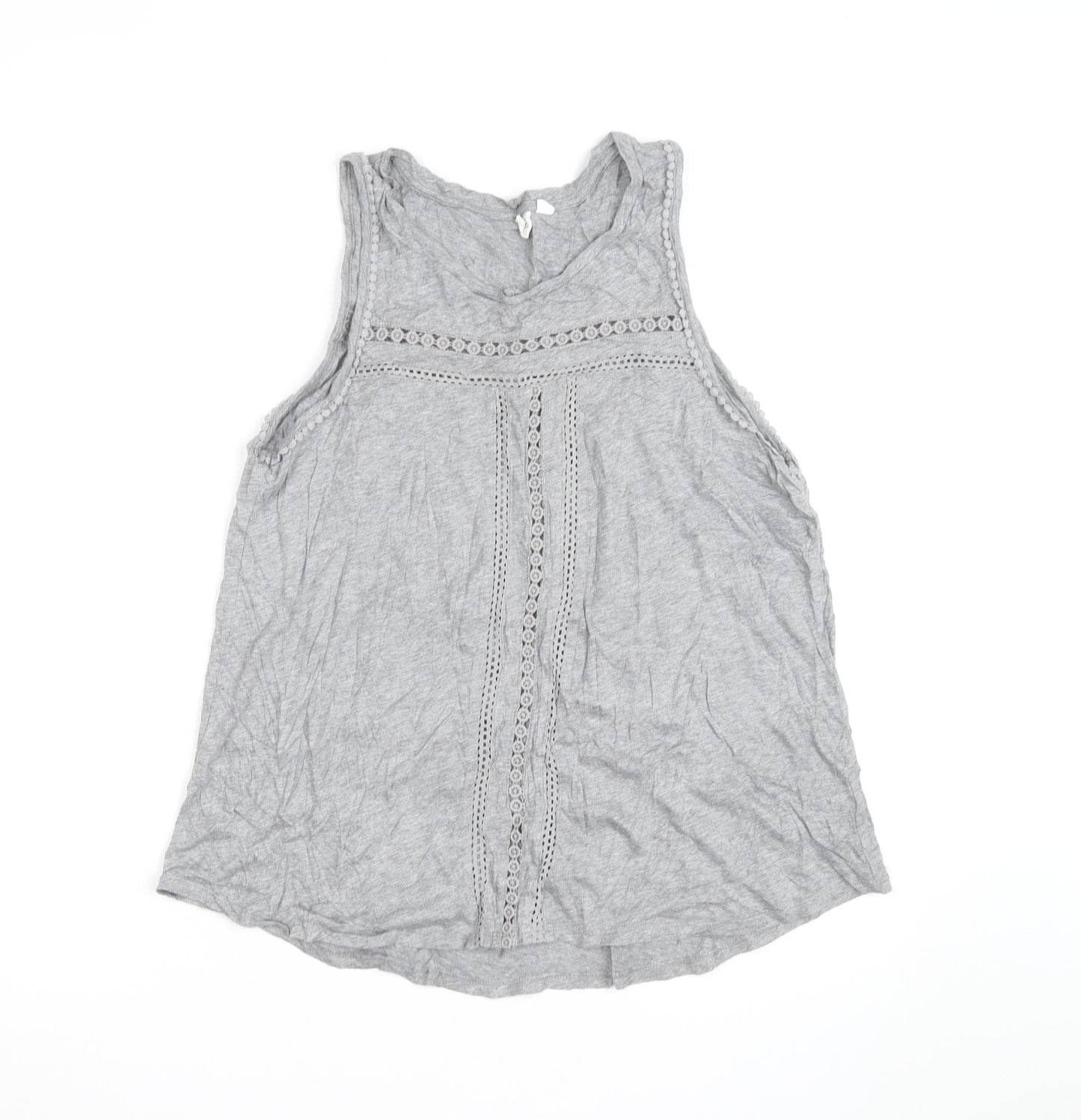 GAP Women’s Grey Crochet Trim Sleeveless Tank Top M
