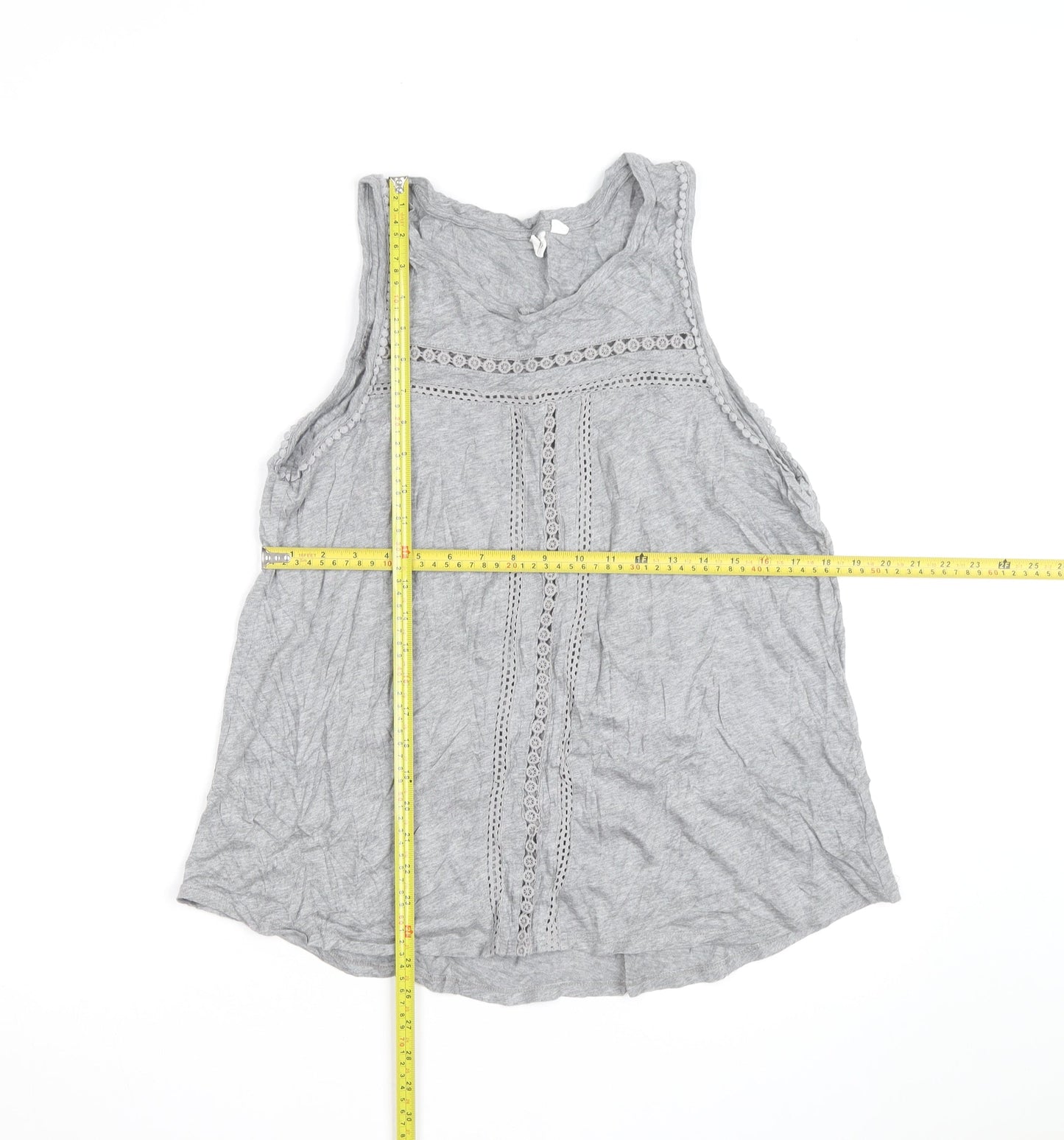 GAP Women’s Grey Crochet Trim Sleeveless Tank Top M
