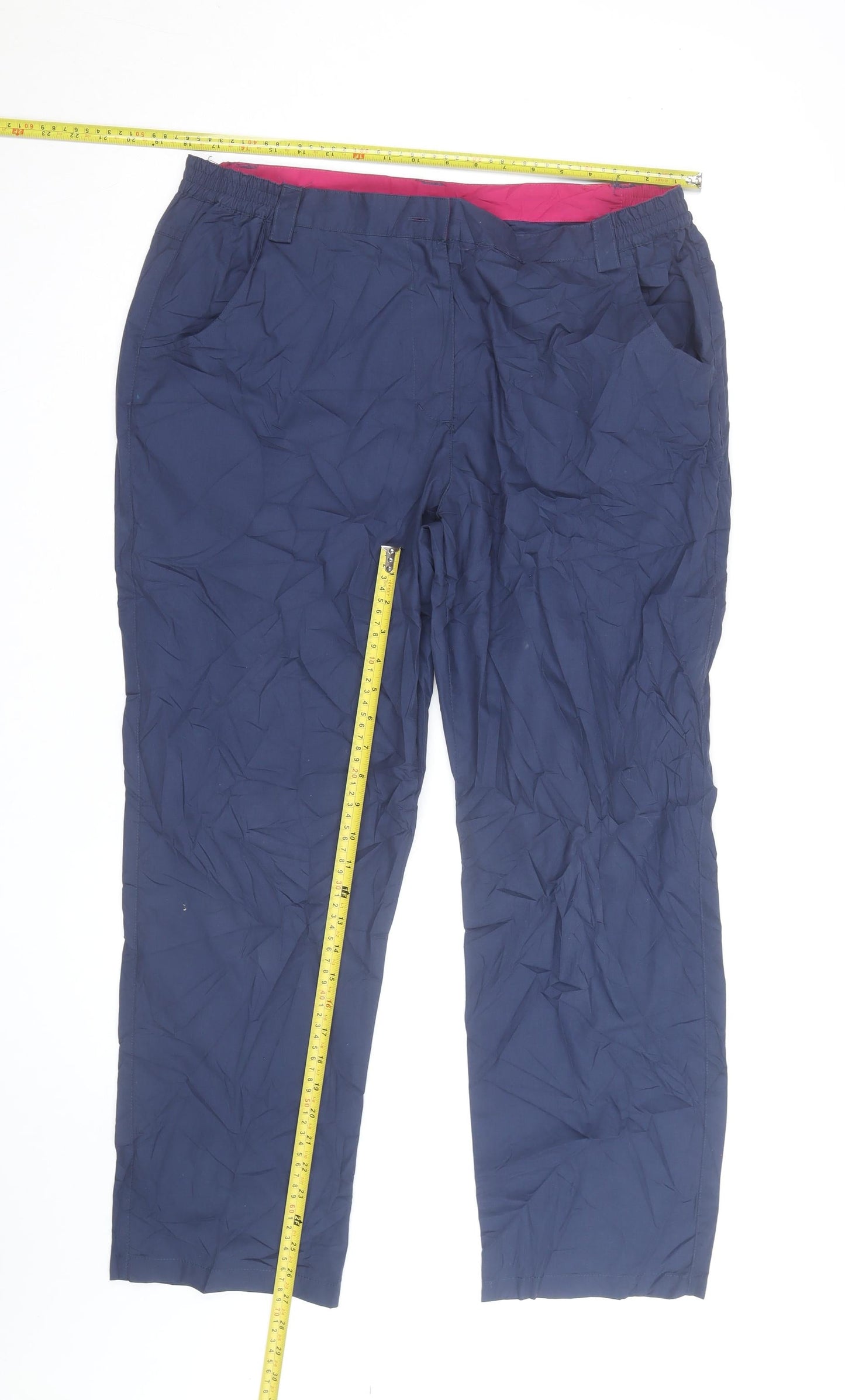 Mountain Warehouse Women's Blue Waterproof Trousers Size UK 14 Straight Leg Outdoor Hiking Pants