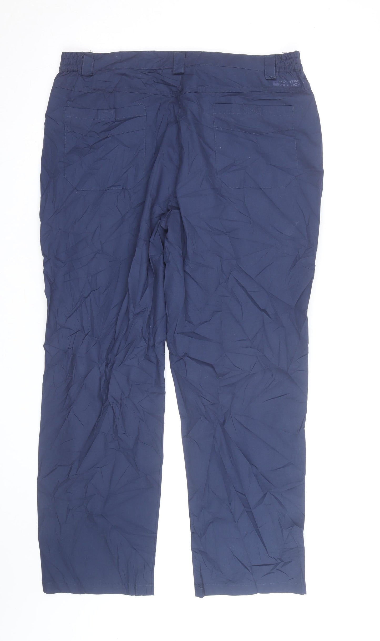 Mountain Warehouse Women's Blue Waterproof Trousers Size UK 14 Straight Leg Outdoor Hiking Pants