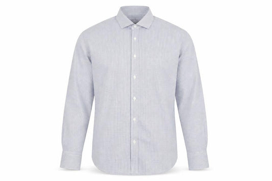 Marks & Spencer Men's Blue Check Tailored Cotton Long Sleeve Shirt M