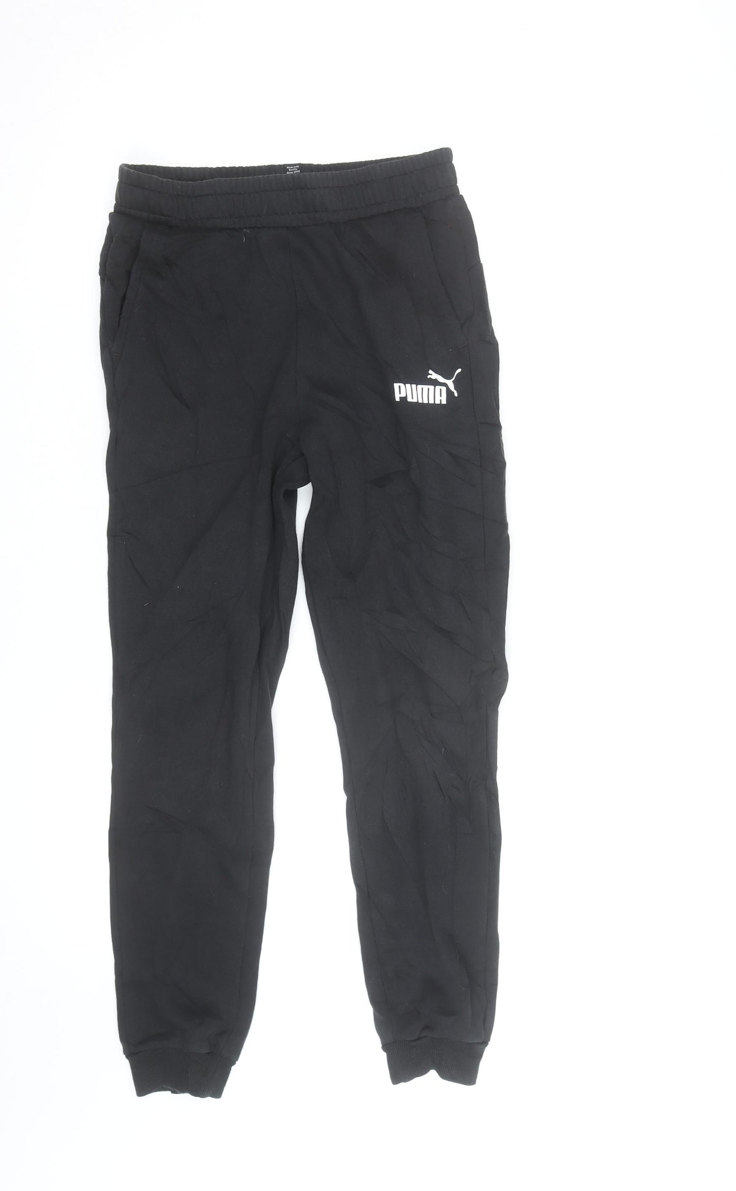 Puma Boys Black Jogger Sweatpants 10 Years Regular Fit Fleece Activewear