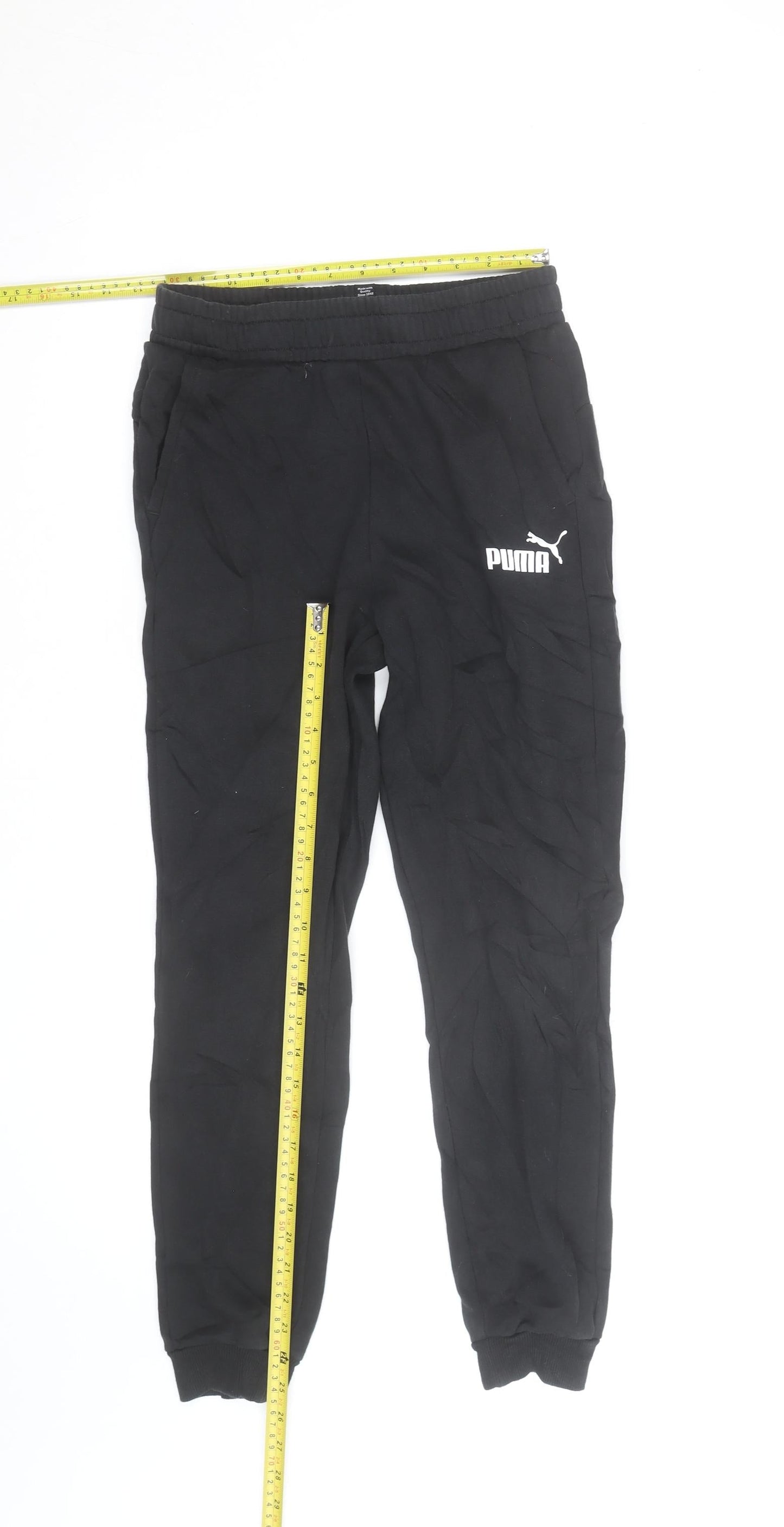 Puma Boys Black Jogger Sweatpants 10 Years Regular Fit Fleece Activewear