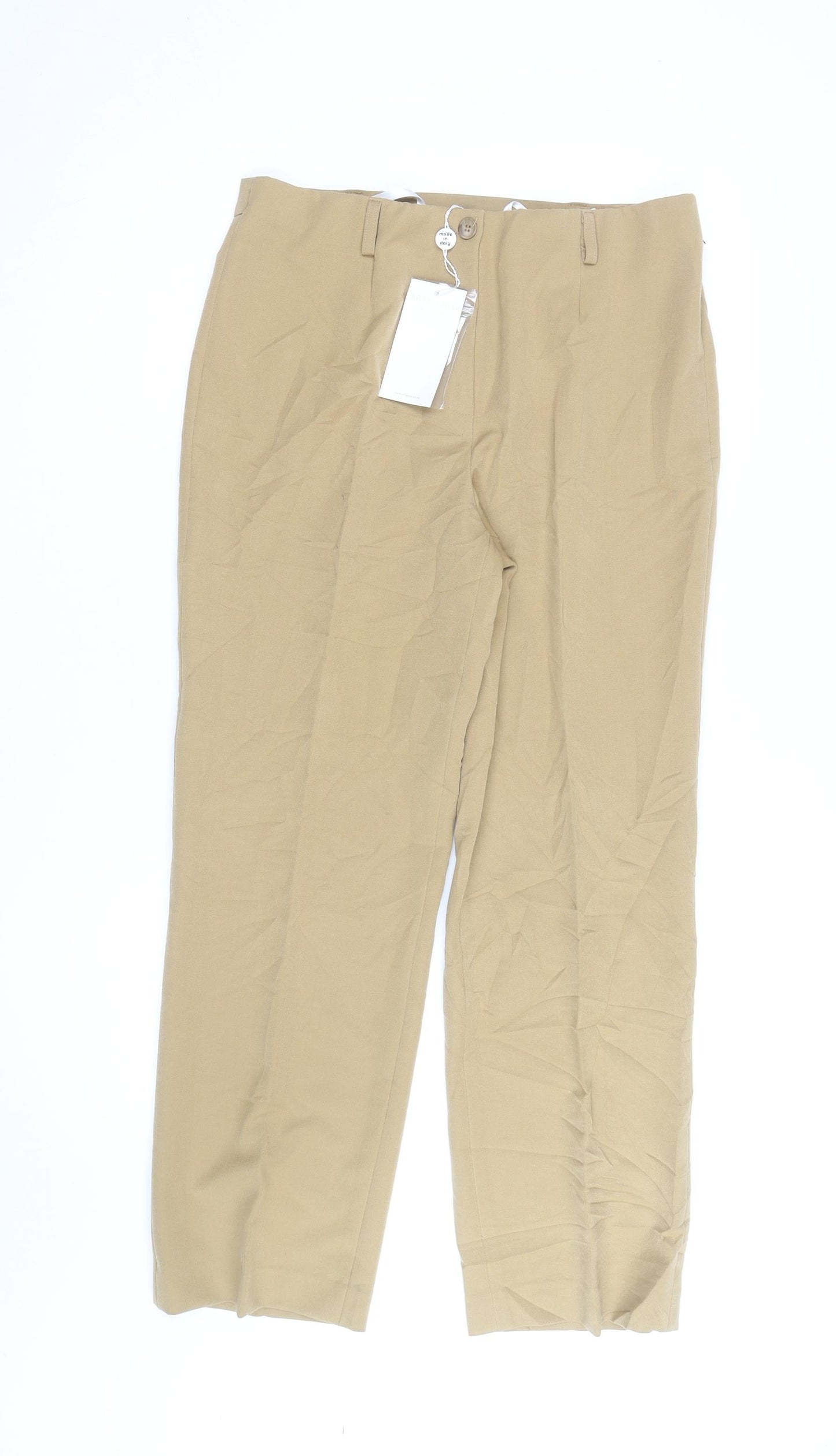 Artigiano Women’s Beige Cotton Stretch Dress Pants Size 18