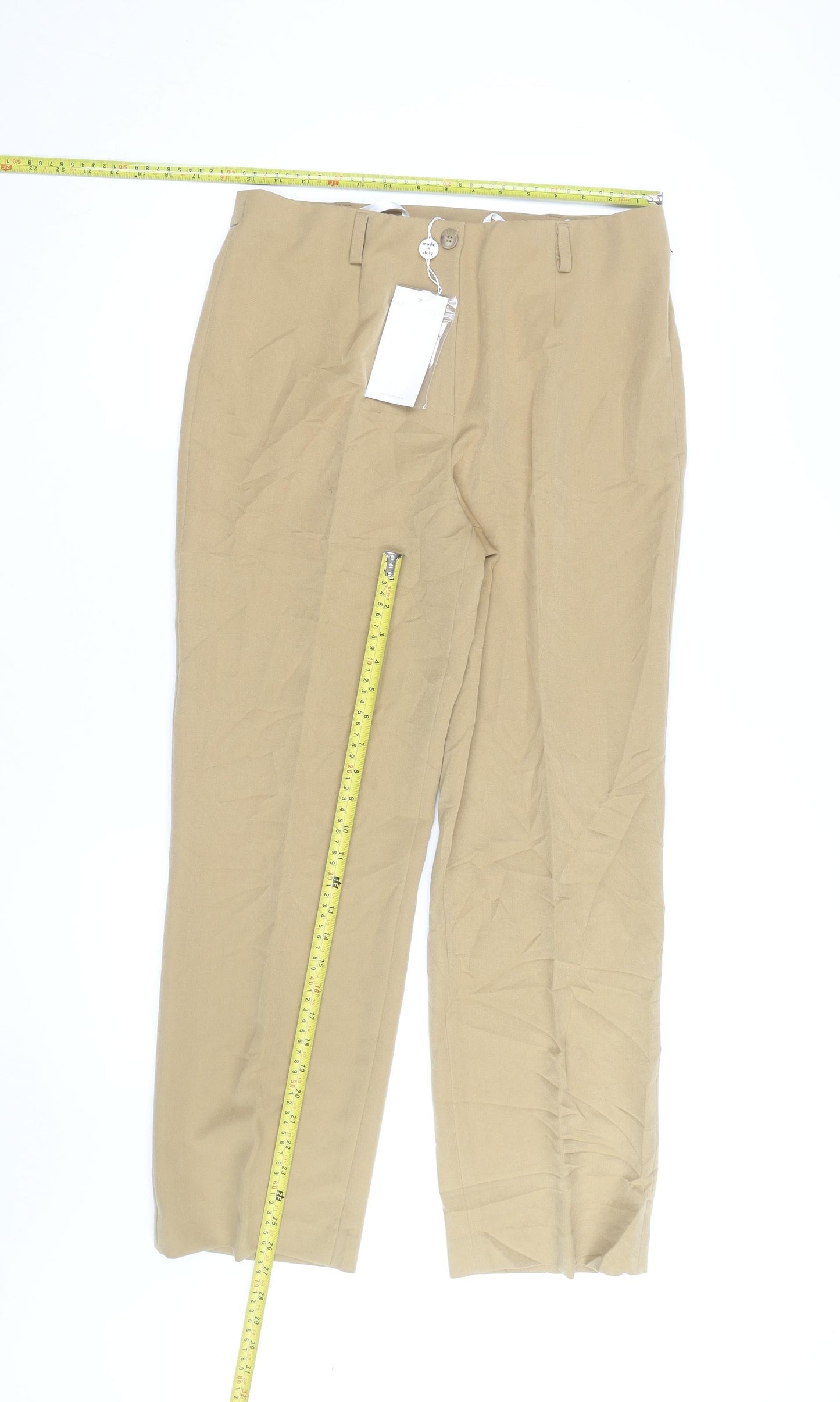 Artigiano Women’s Beige Cotton Stretch Dress Pants Size 18