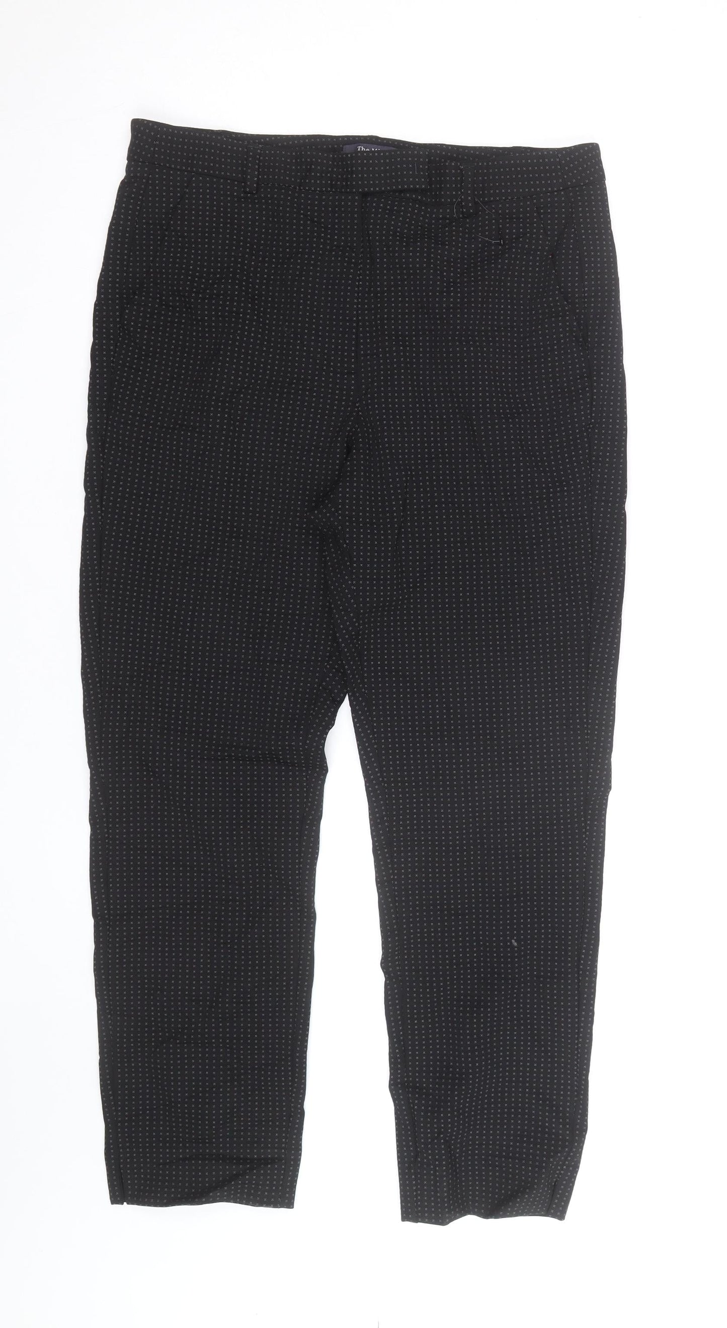 Marks and Spencer Women's Black Geometric Slim Trousers Size 12