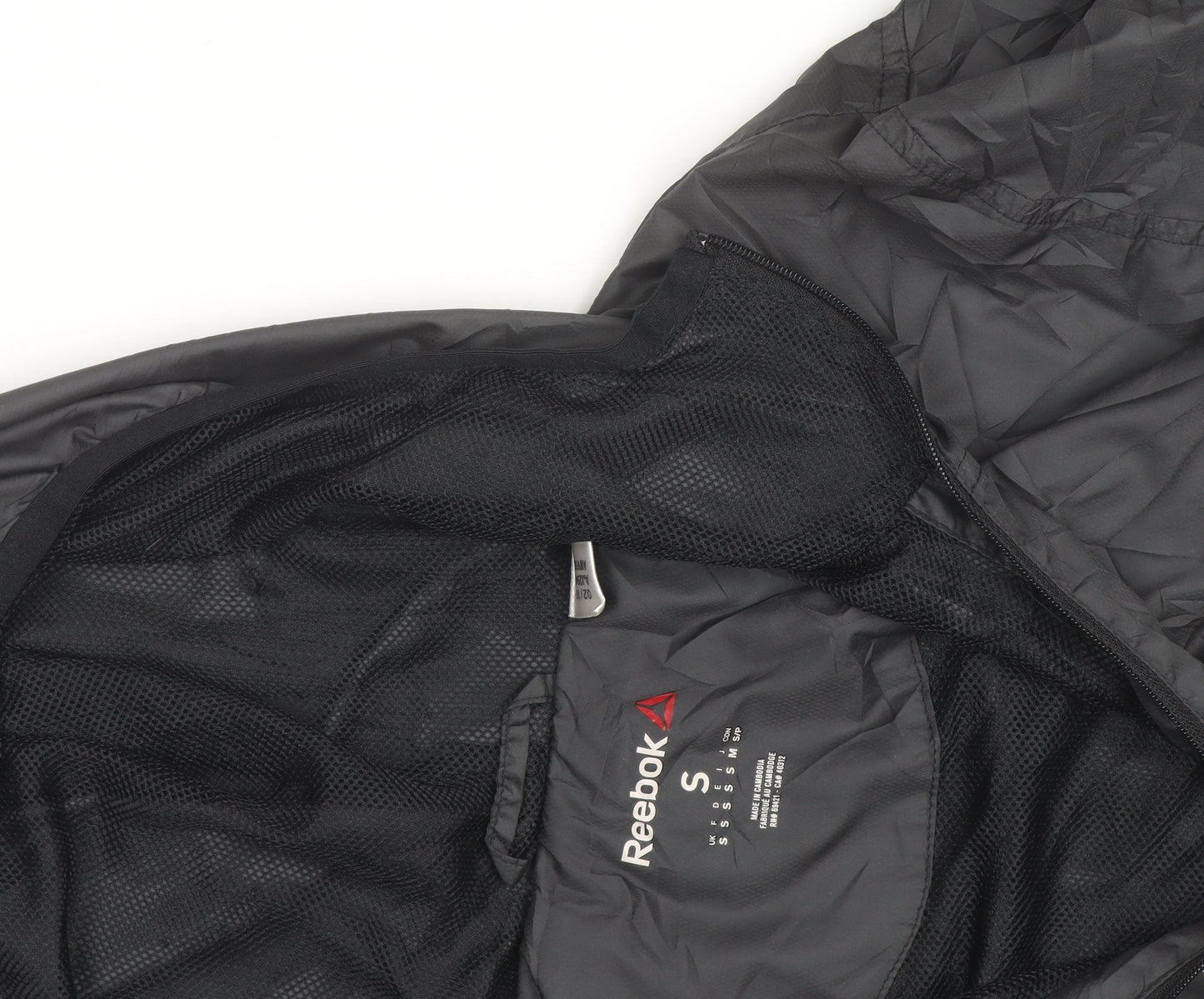 Reebok Men's Black Small Hooded Lightweight Windbreaker Jacket