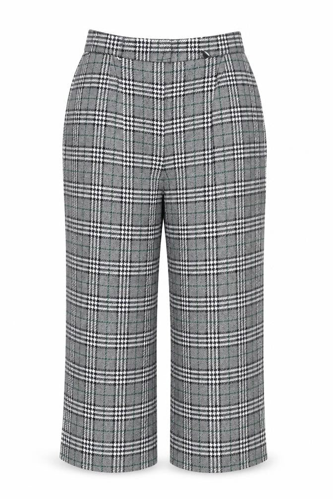 Marks and Spencer Women’s Grey Check Straight Trousers Size 14