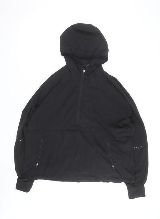 H&M Men's Black L Lightweight Hooded Windbreaker Jacket