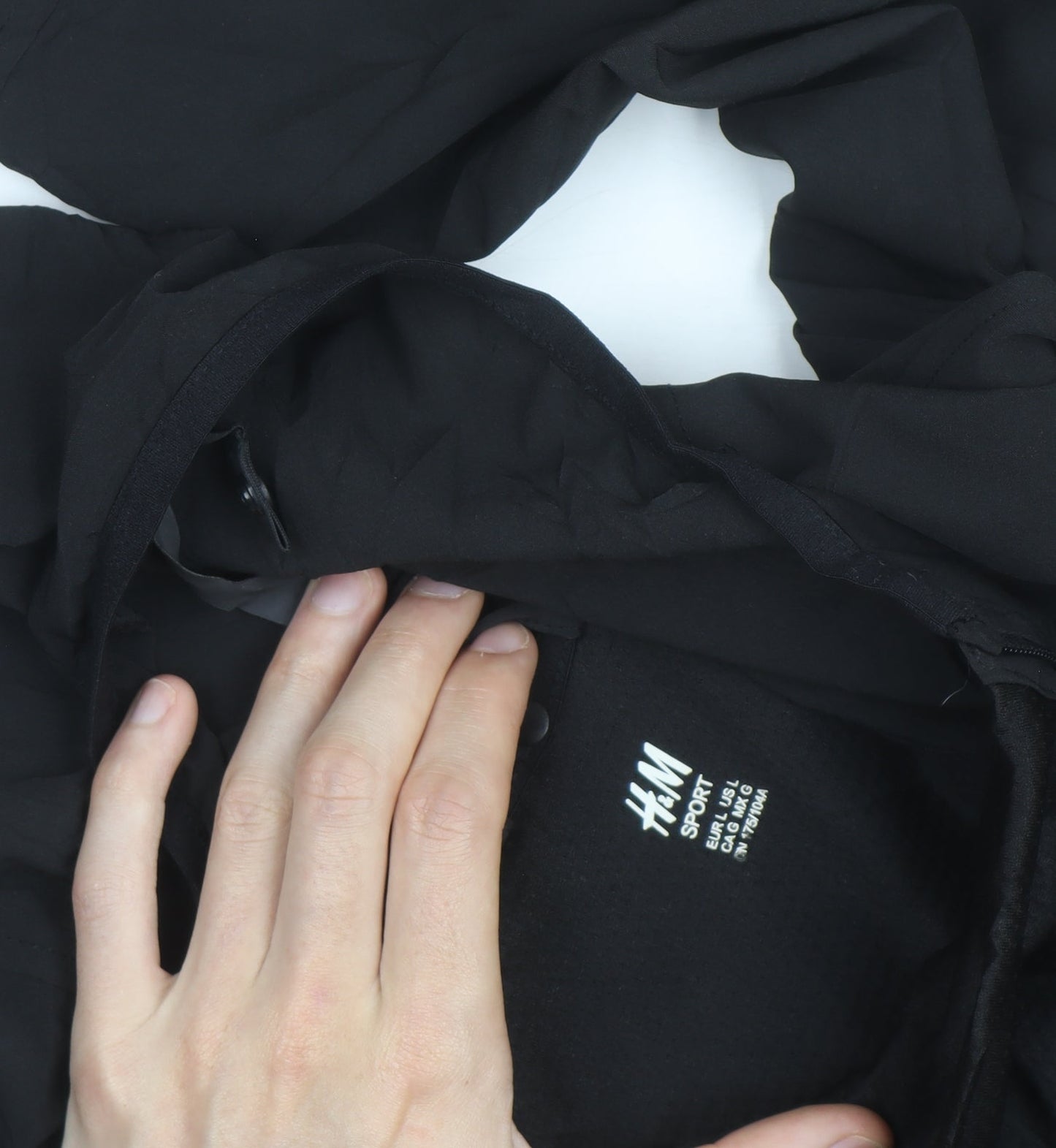 H&M Men's Black L Lightweight Hooded Windbreaker Jacket