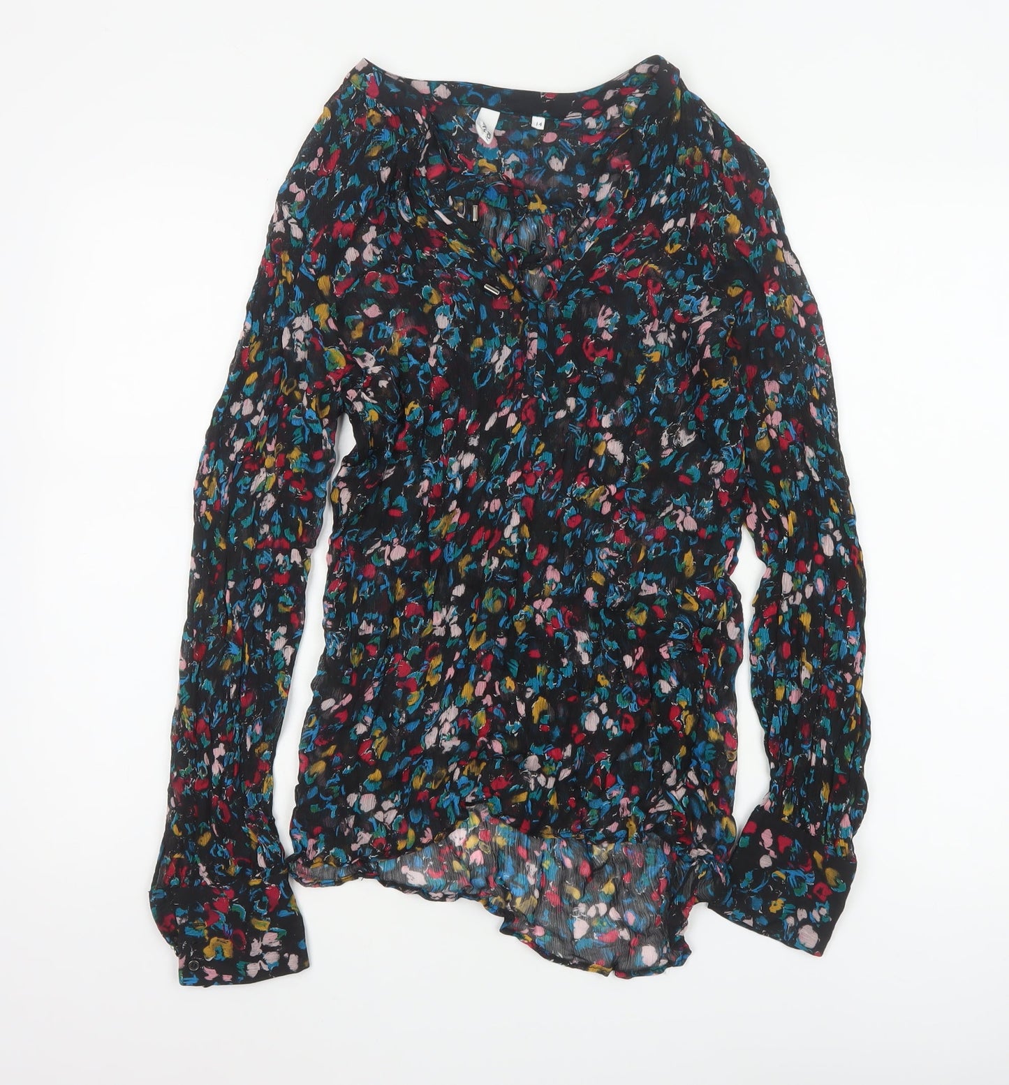 AND/OR Womens Multicoloured Floral Viscose Tunic Blouse Size 14