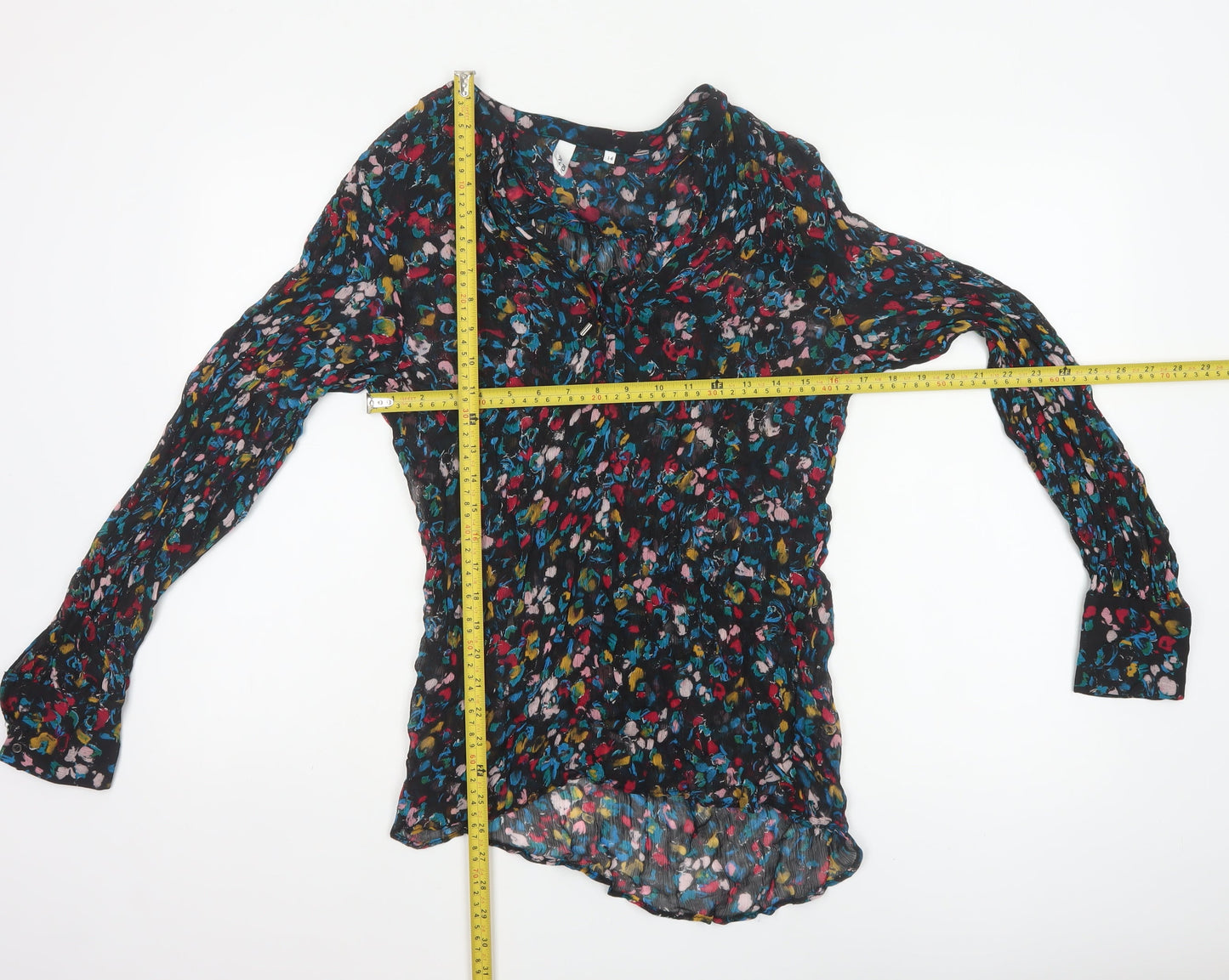 AND/OR Womens Multicoloured Floral Viscose Tunic Blouse Size 14
