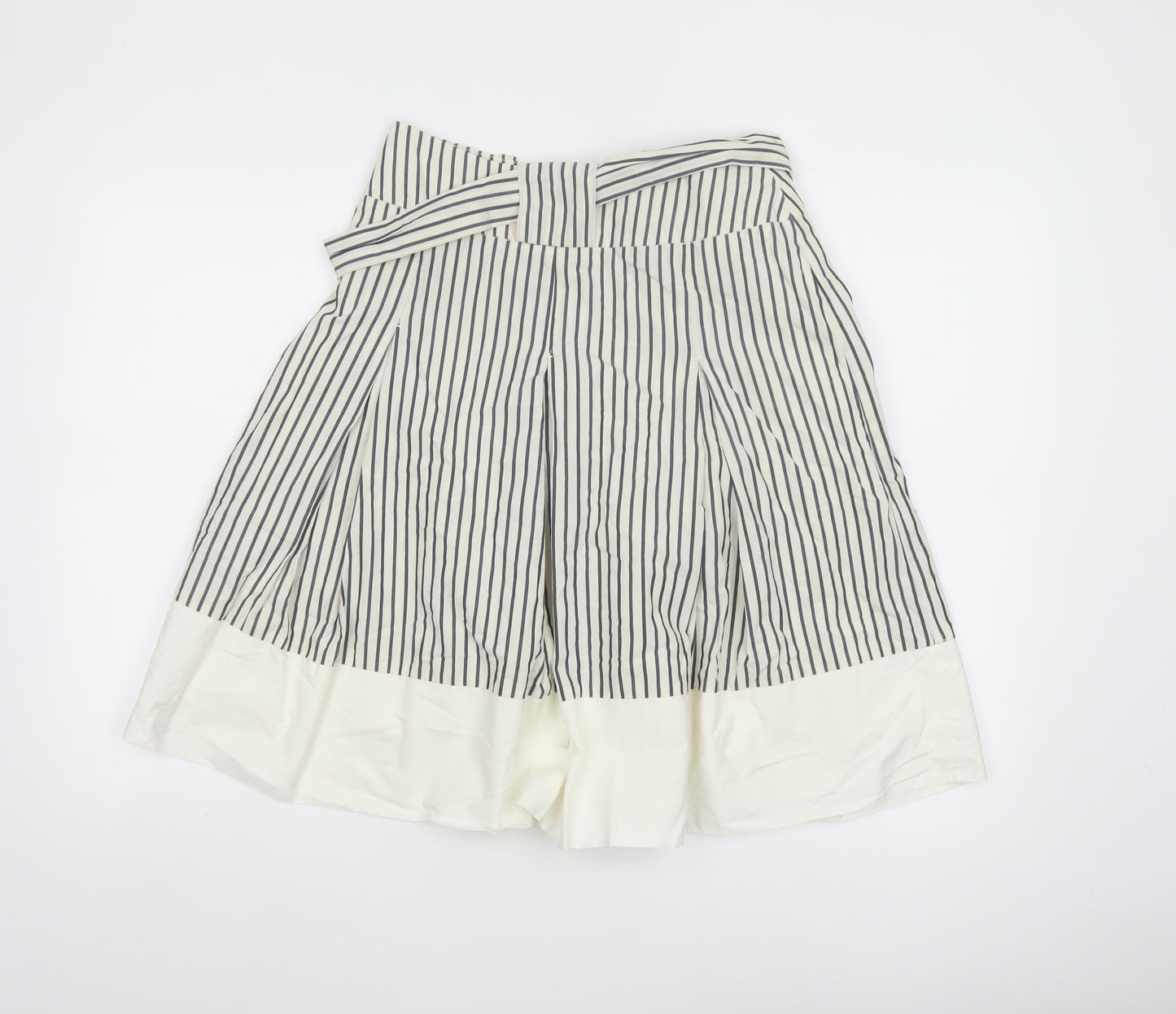 Joules Women’s White Striped A-Line Cotton Skirt Size 8