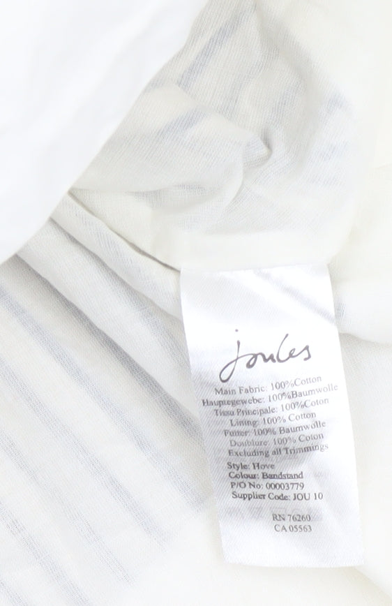Joules Women’s White Striped A-Line Cotton Skirt Size 8