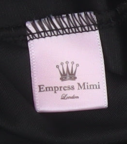 Empress Mimi Women Black Chemise L Velvet Lace Slip